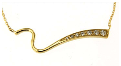 Luxury Promise 18K YG NECKLACE WITH DIAMOND DD 7p 0.08Ct YG 2.00G N20204-8102