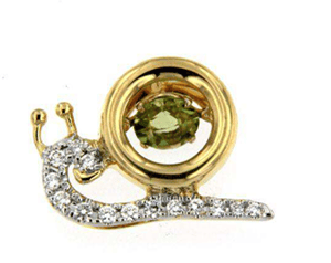 Luxury Promise 18K YG PENDANT WITH DIAMOND AND GEMS DD 14p 0.10Ct P/D 1p 0.30Ct YG 1.730G P19335-14672A