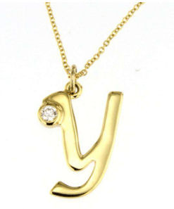 Luxury Promise 18K YG PENDANT WITH DIAMOND DD 1p 0.05Ct YG 2.600G P18872-14103A
