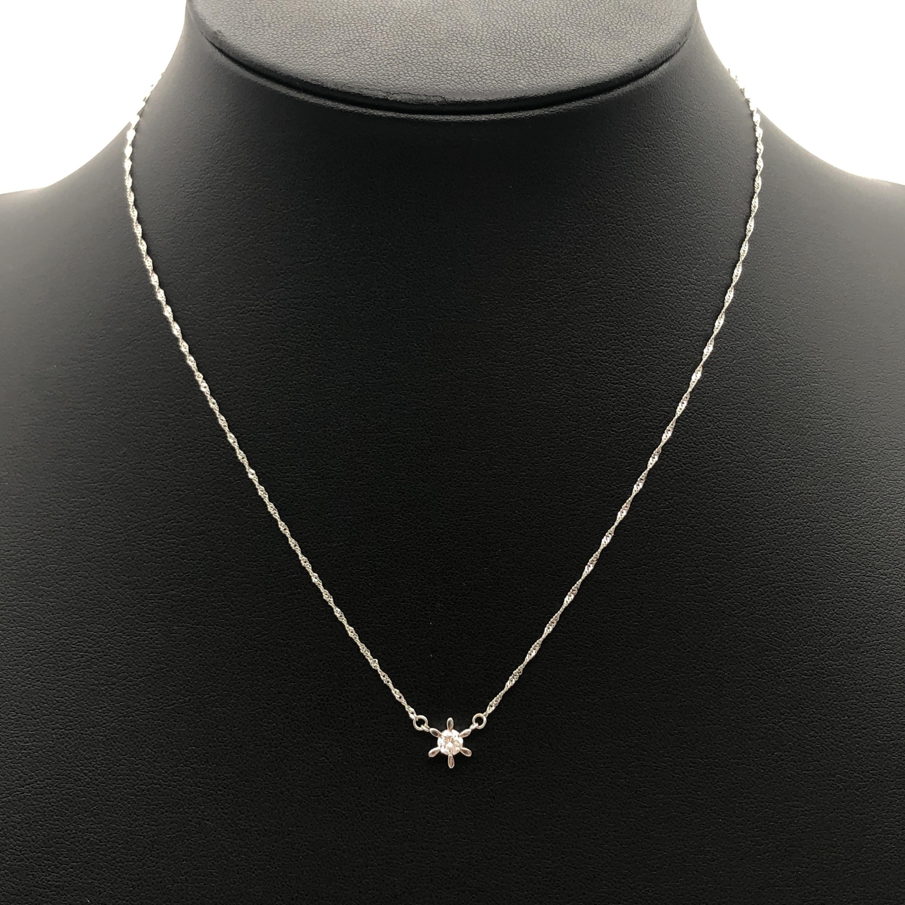 Luxury Promise 1P Diamond Necklace, D(0.20ct), PT850, 1.82g, 16inch ALC3309