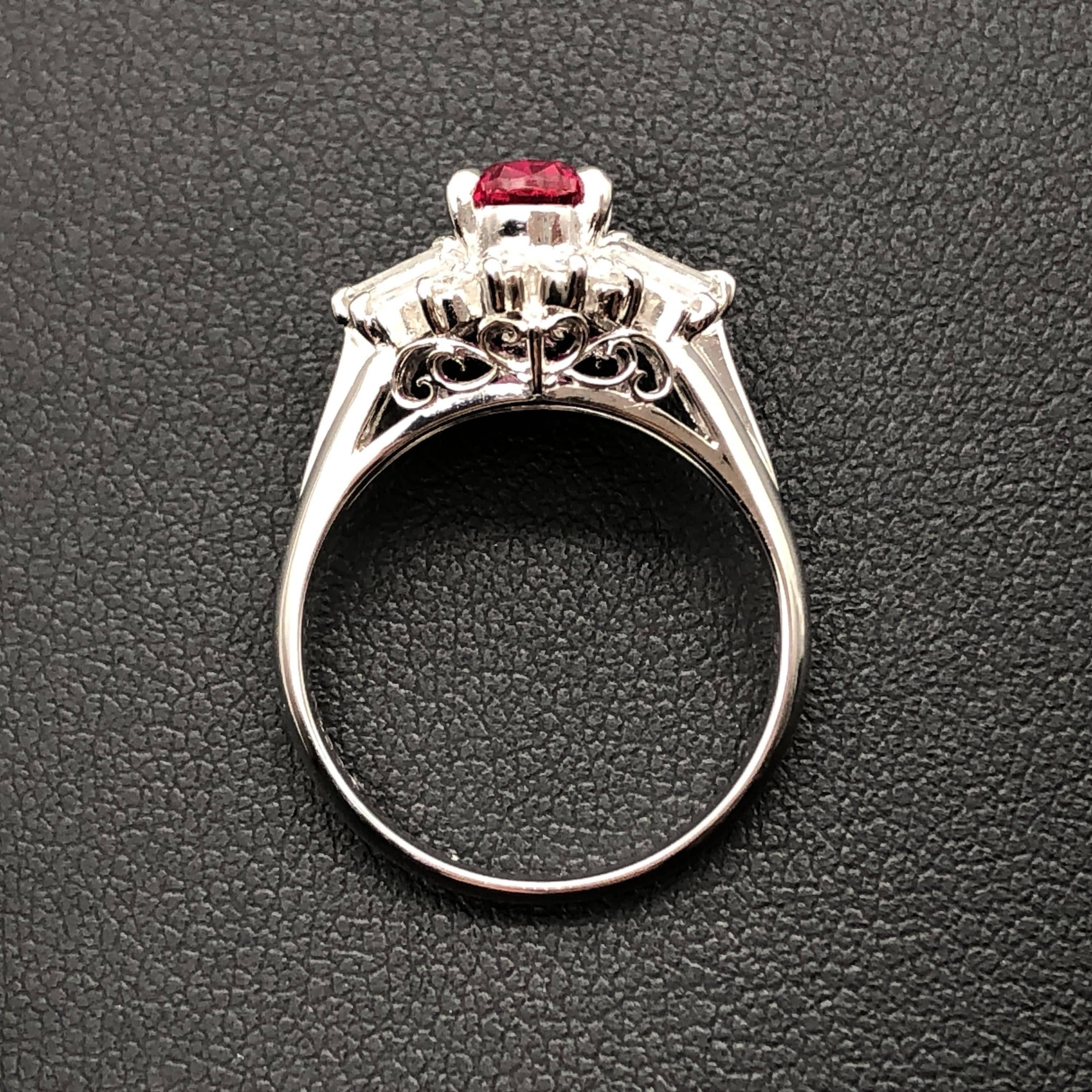 Luxury Promise 1P Gemstone & Diamond Ring, SG(1.00ct), D(0.48ct), PT900, 5.8g, US Size 5.5 ALC3349