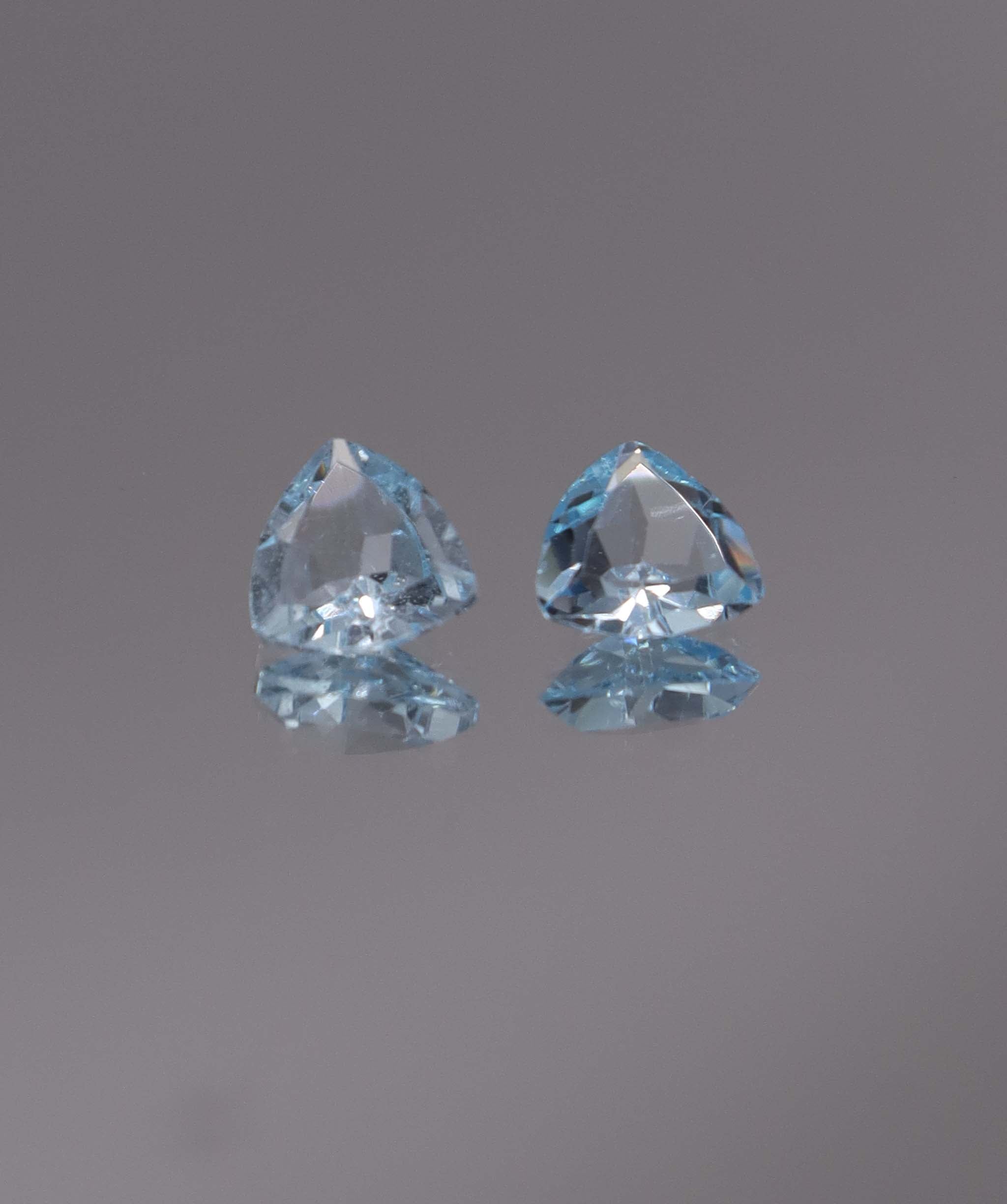 Luxury Promise 2.08ct Sky Blue Topaz Trillion pair DXBCS1214
