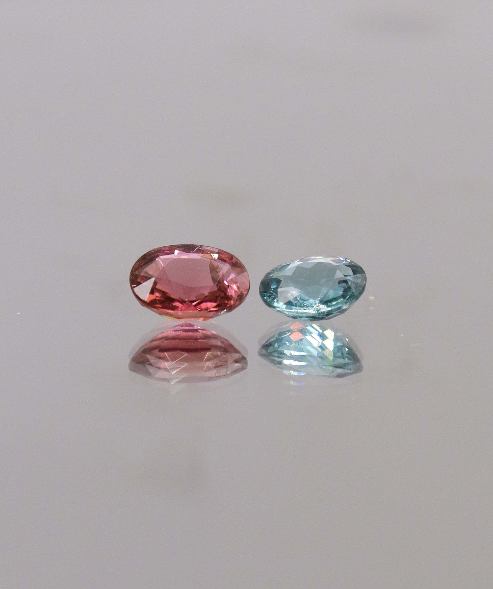 Luxury Promise 2.09ct Lagoon & Sunset Tourmaline Moi et Toi Afghan DXBCS0300