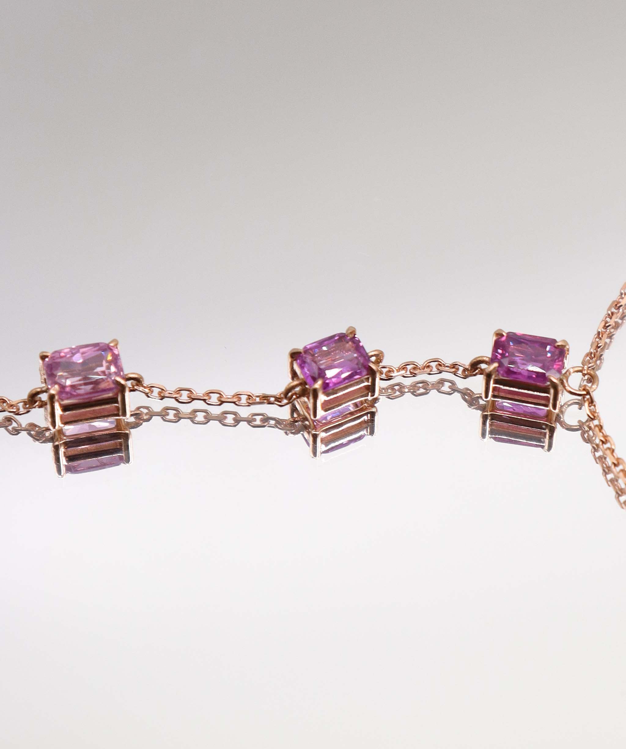 Luxury Promise 2.26CT NATURAL UNHEATED PADPARADSCHA HAND CHAIN (6 PCS 18K RG) MS 8992