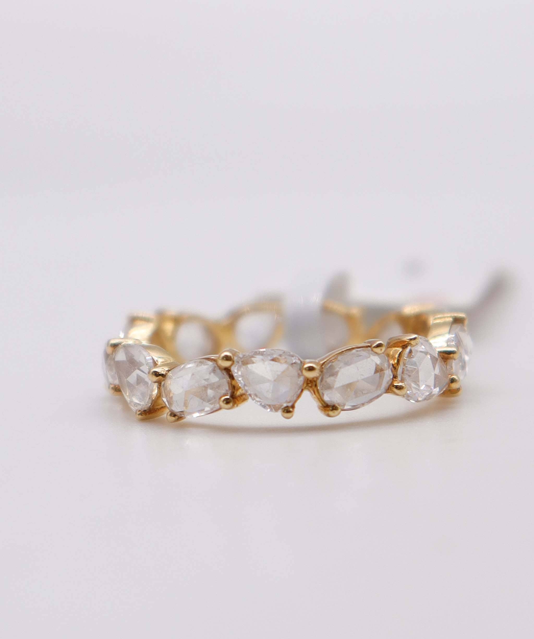 Luxury Promise 2.35ct Rose Cut Diamond Eternity Ring Yellow Gold size 54 R2303