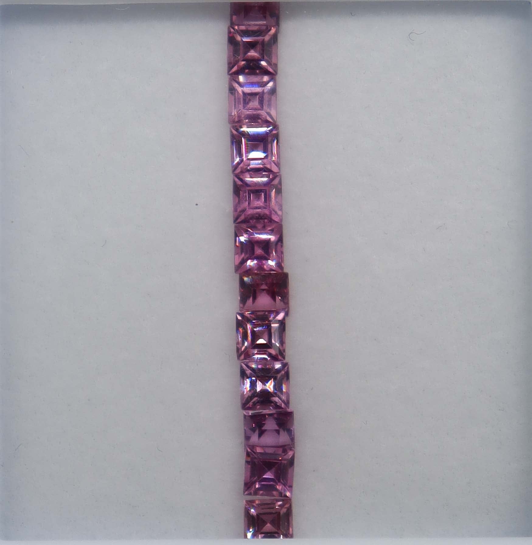 Luxury Promise 2.37ct Rhodolite Princess 12pcs DXBCS2254
