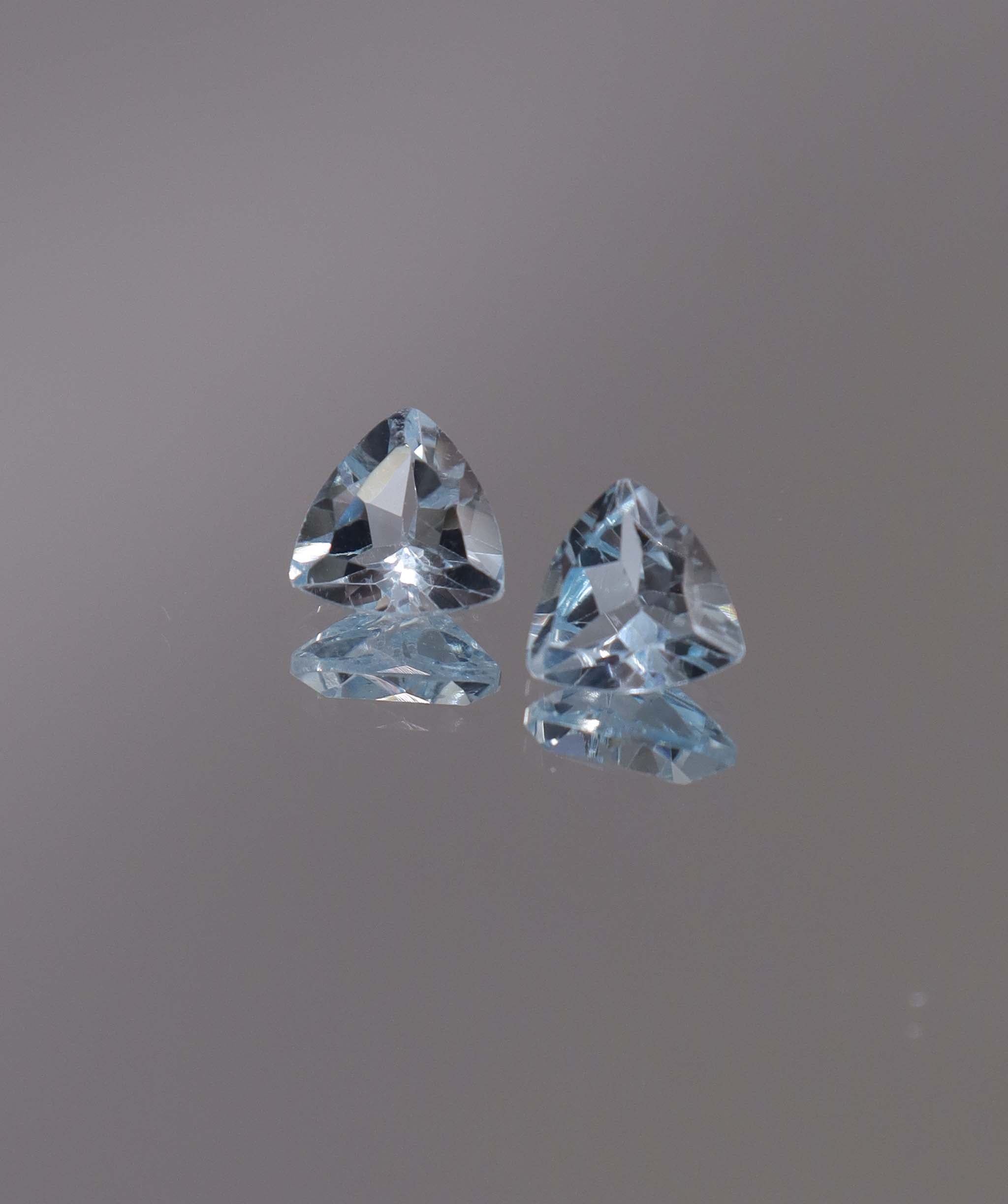 Luxury Promise 2.46ct Sky Blue Topaz Trillion pair DXBCS1195