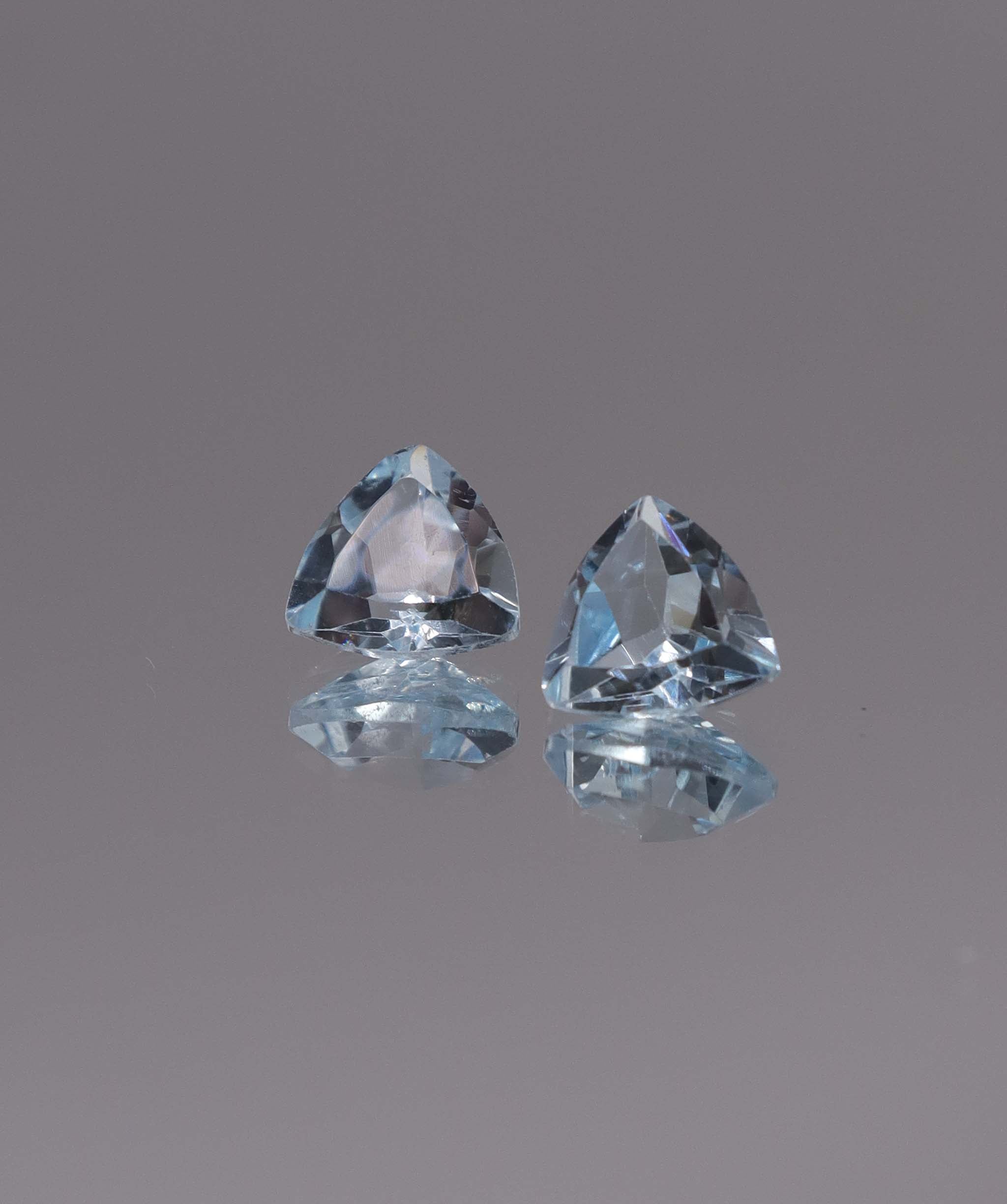 Luxury Promise 2.46ct Sky Blue Topaz Trillion pair DXBCS1195