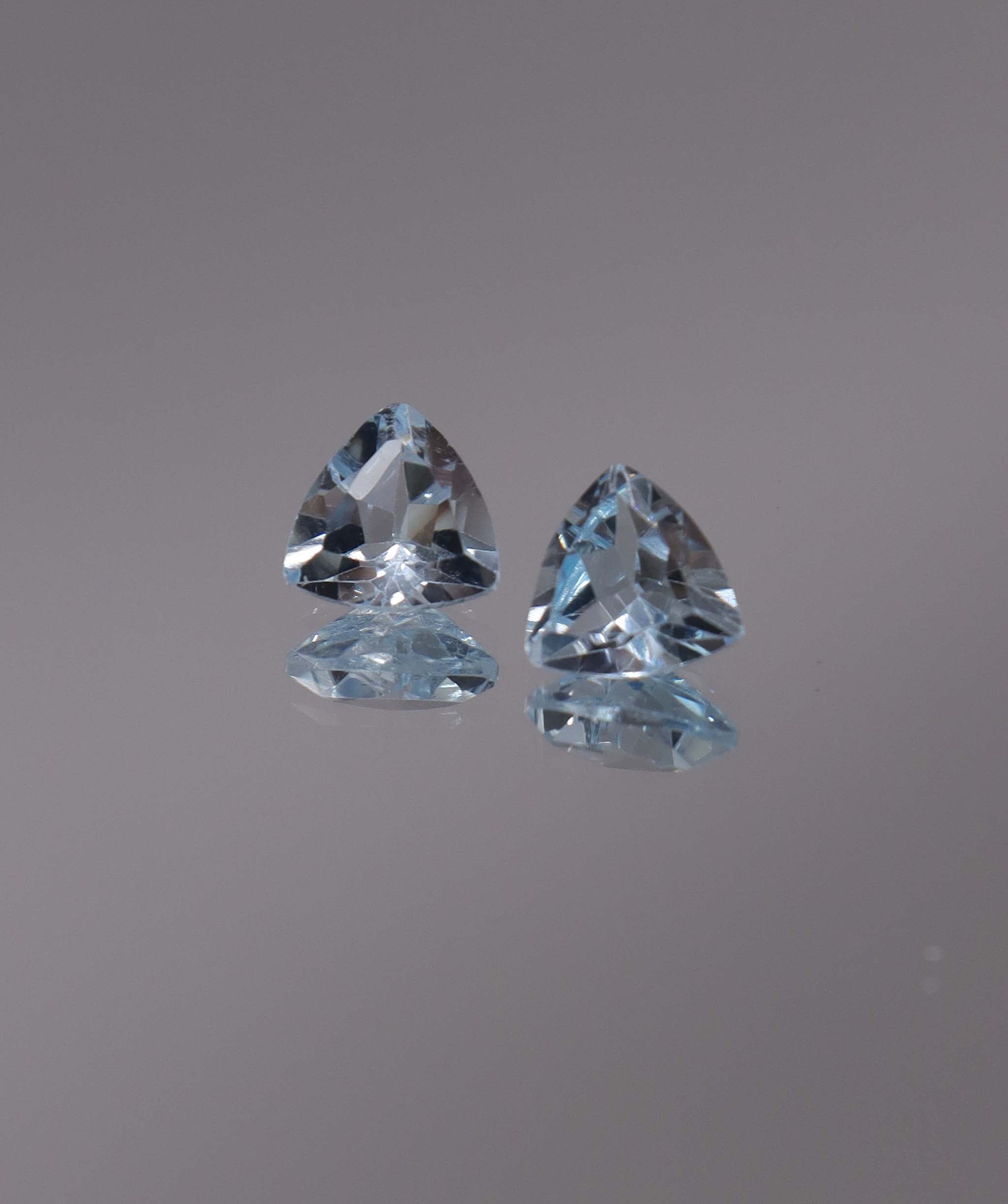 Luxury Promise 2.46ct Sky Blue Topaz Trillion pair DXBCS1195