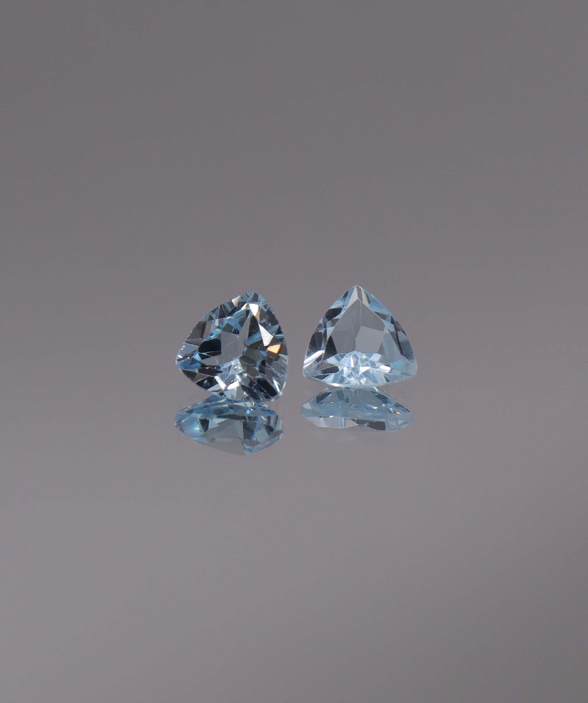 Luxury Promise 2.51ct Sky Blue Topaz Trillion pair DXBCS1226