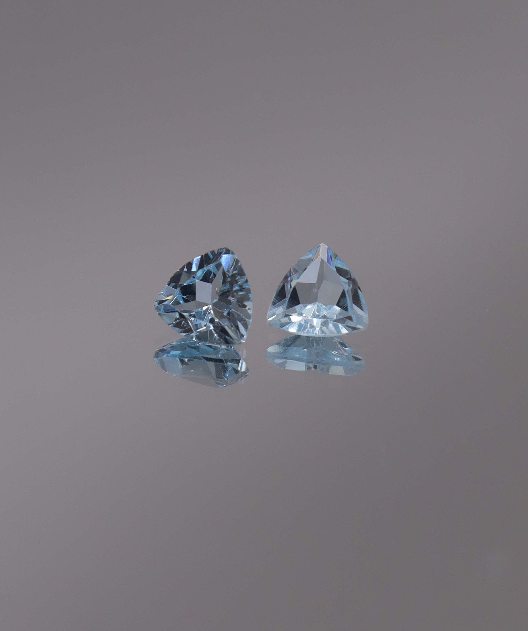 Luxury Promise 2.51ct Sky Blue Topaz Trillion pair DXBCS1226