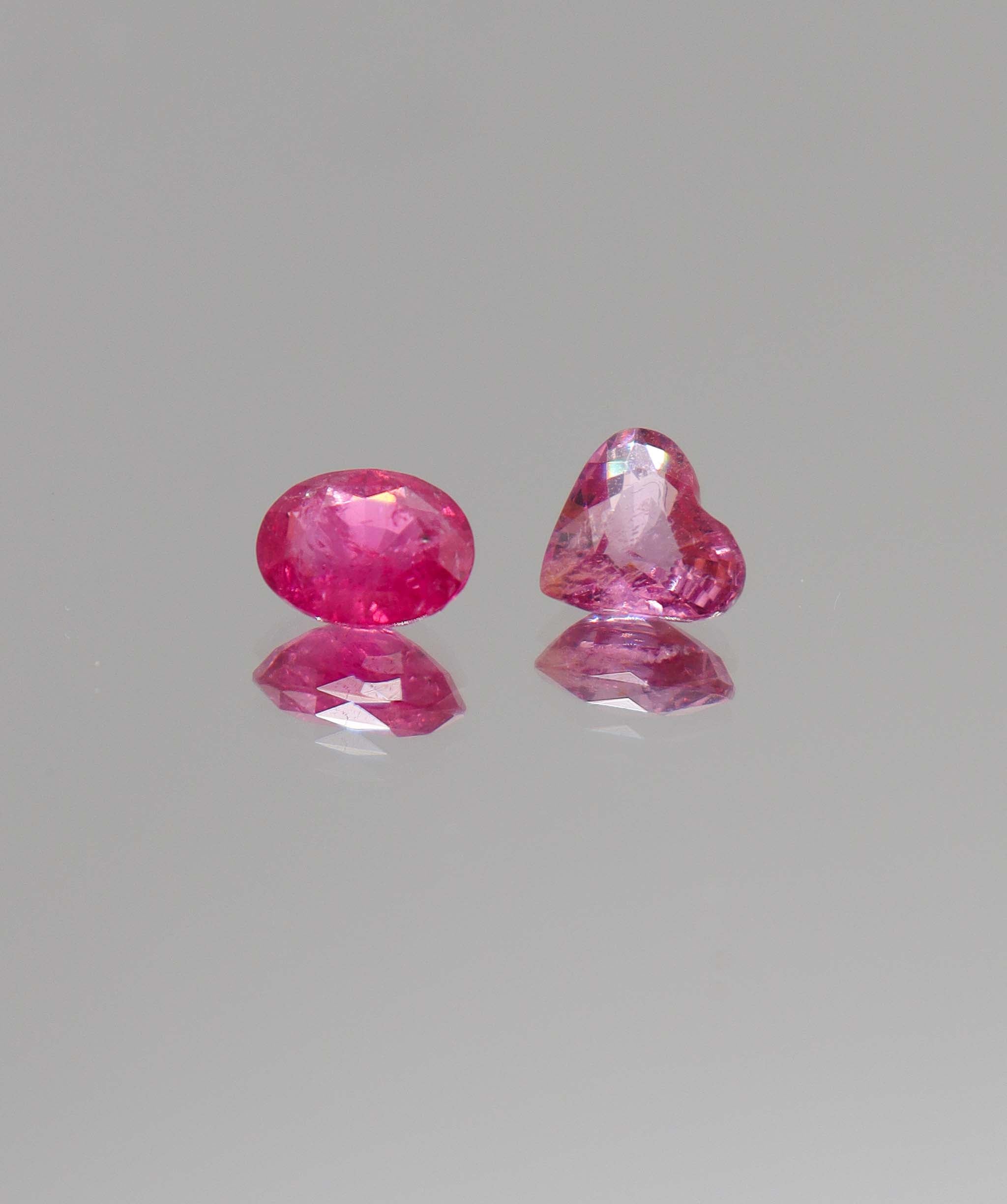 Luxury Promise 2.55ct Hot Pink Mahenge Heart & Oval Spinels DXBCD0314