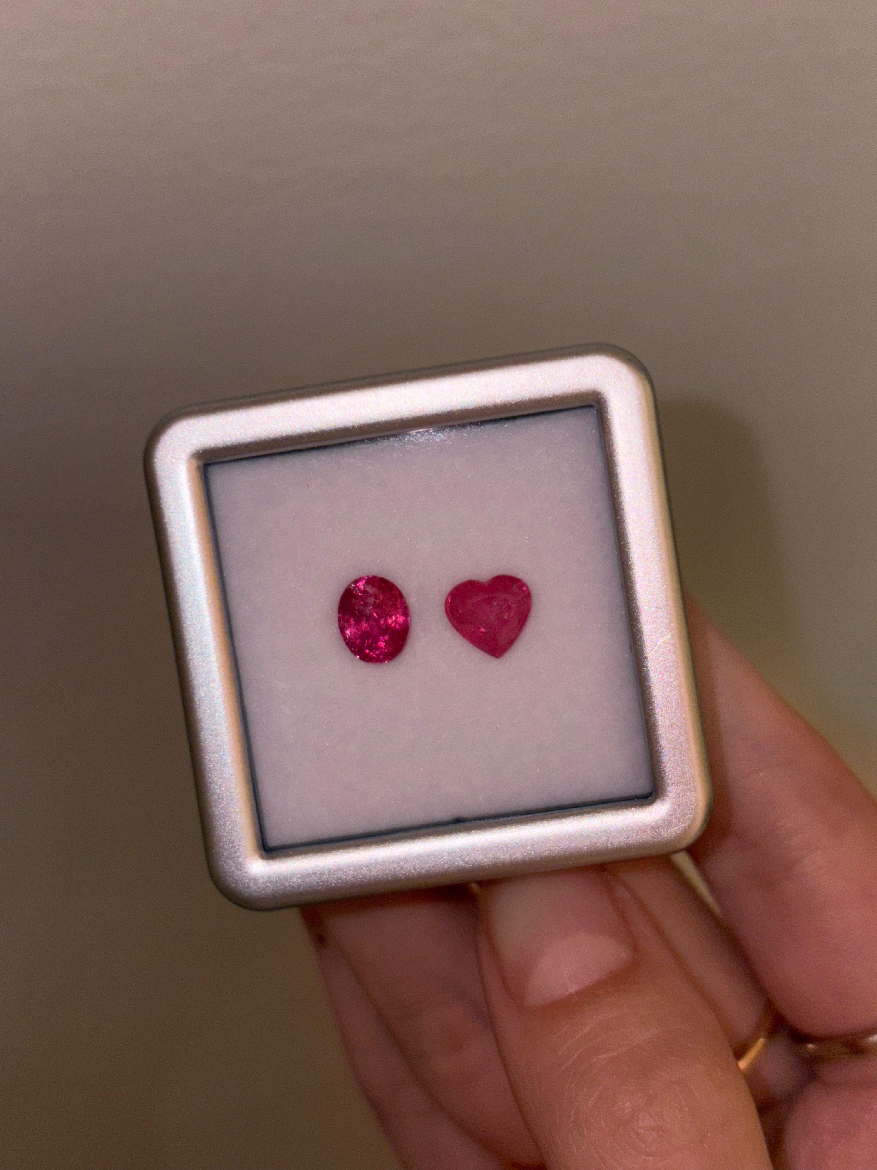 Luxury Promise 2.55ct Mahenge Heart & Oval Spinel Moi et Toi DXBCD0313