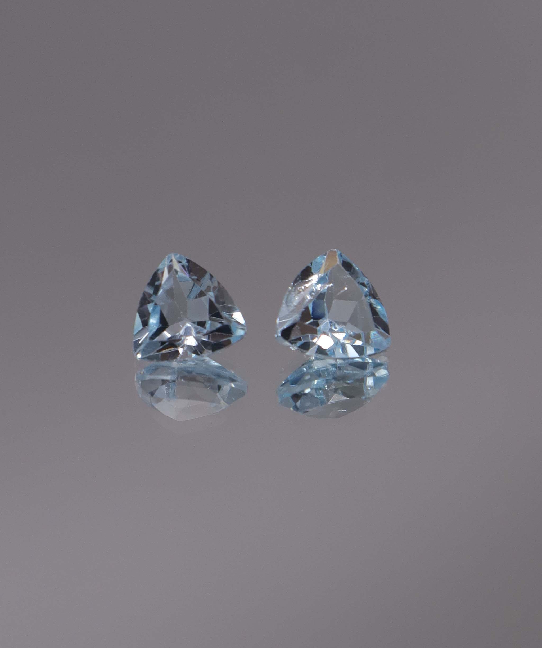 Luxury Promise 2.70ct Sky Blue Topaz Trillion pair DXBCS1196