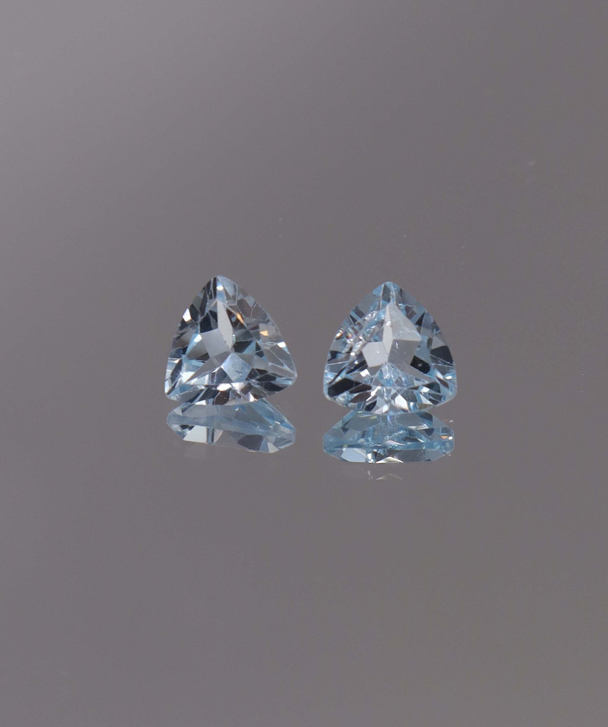 Luxury Promise 2.70ct Sky Blue Topaz Trillion pair DXBCS1196
