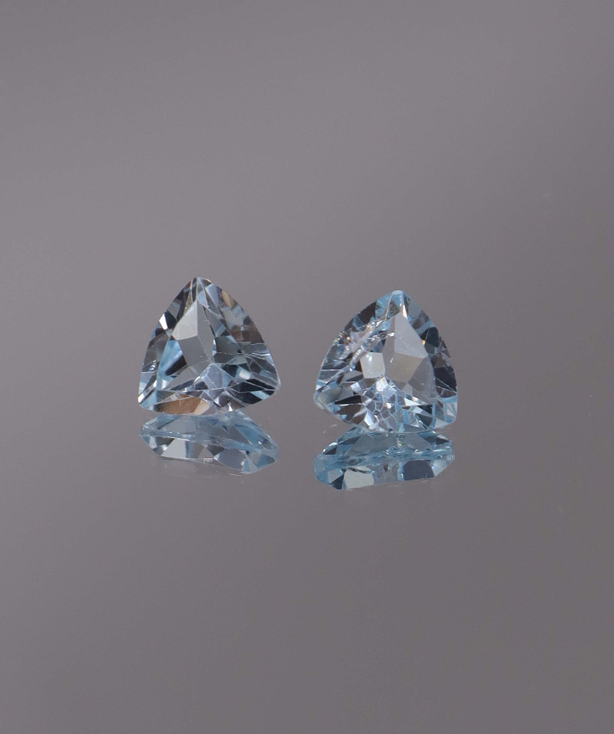 Luxury Promise 2.70ct Sky Blue Topaz Trillion pair DXBCS1196