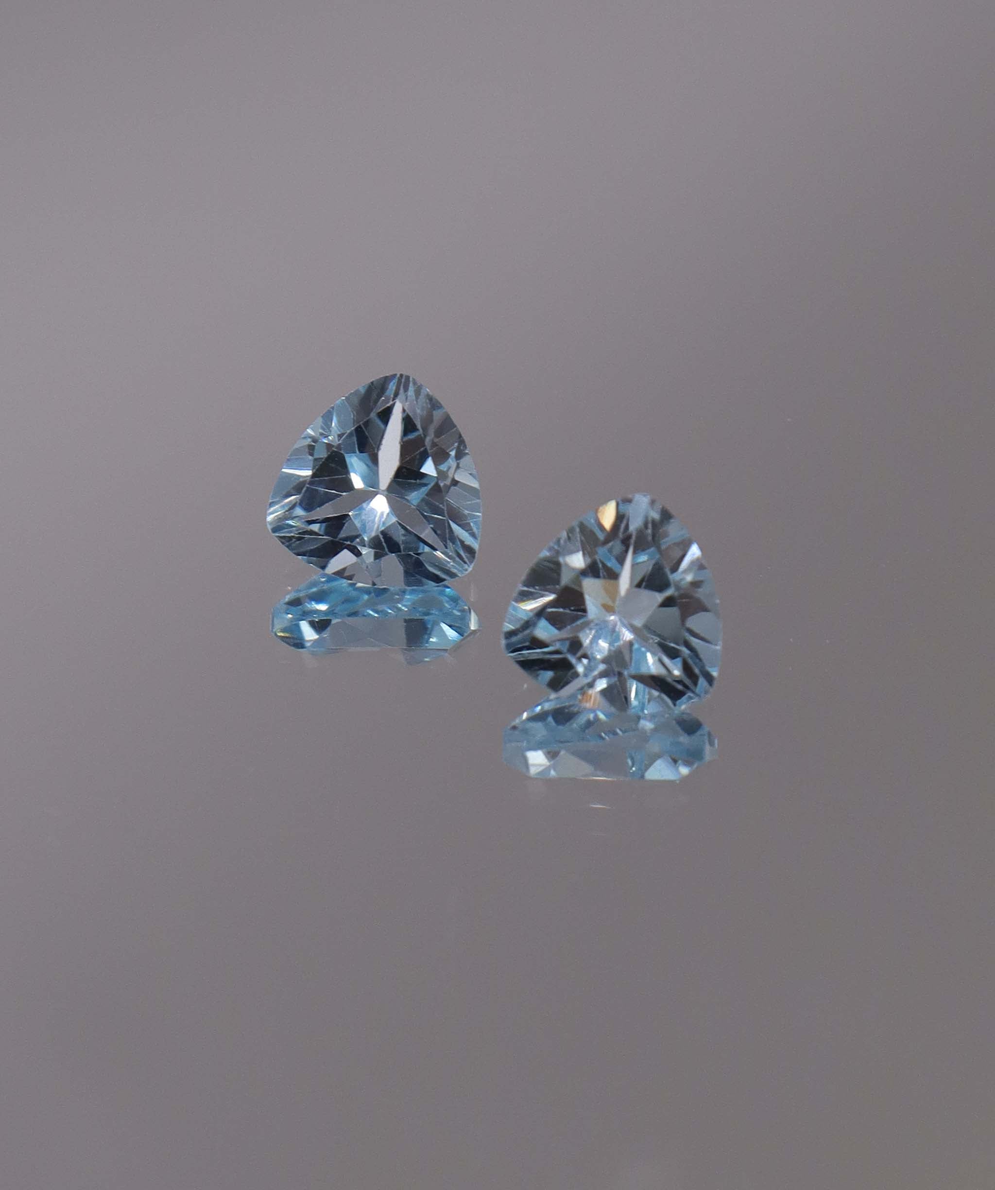 Luxury Promise 2.73ct Sky Blue Topaz Trillion pair DXBCS1206
