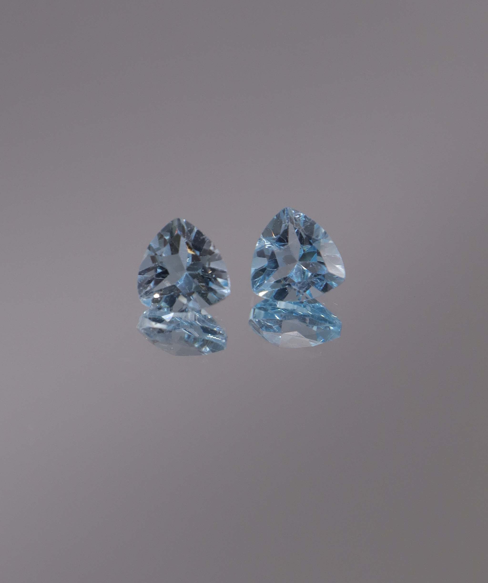 Luxury Promise 2.74ct Sky Blue Topaz Trillion pair DXBCS1207