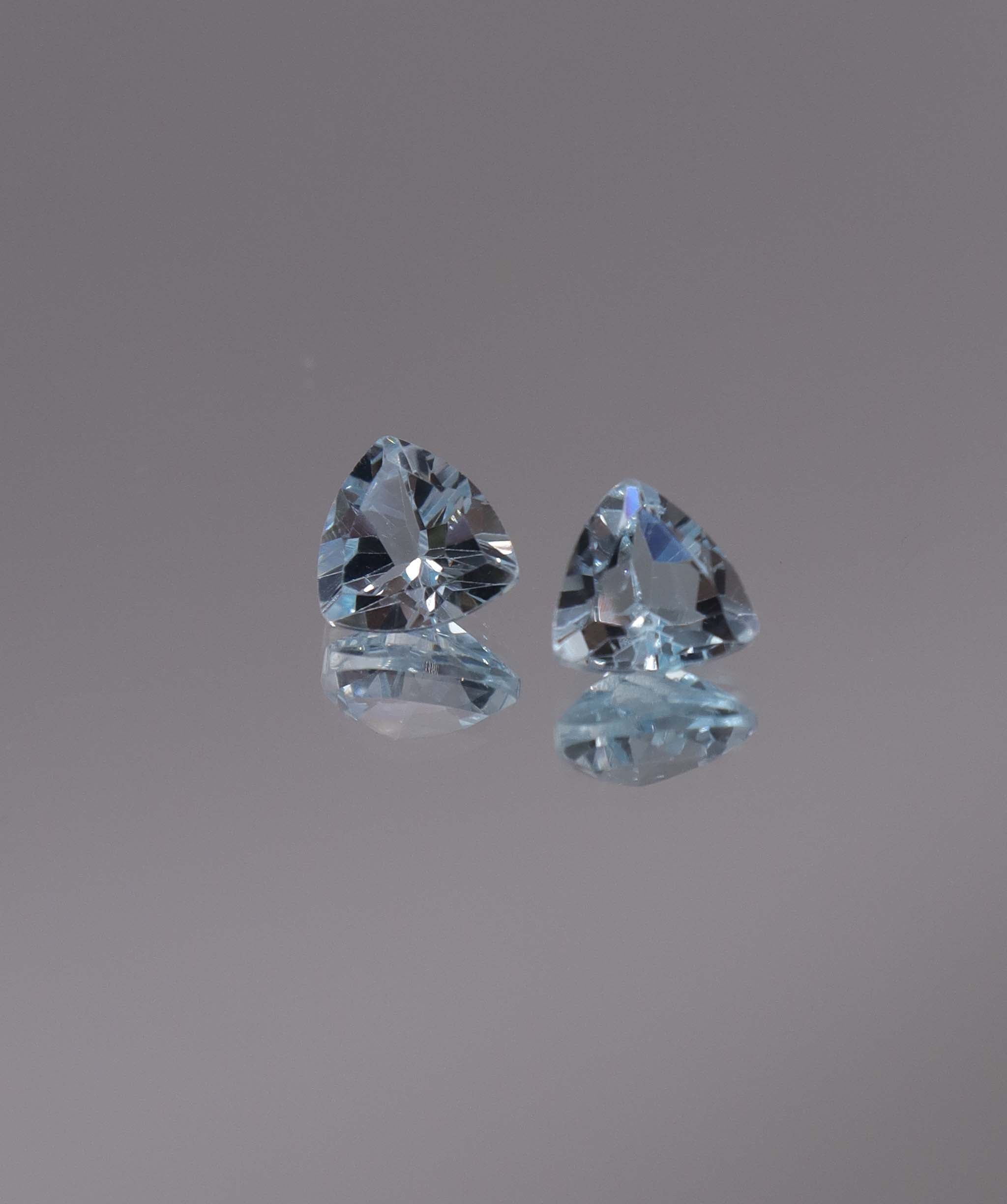 Luxury Promise 2.74ct Sky Blue Topaz Trillion pair DXBCS1224