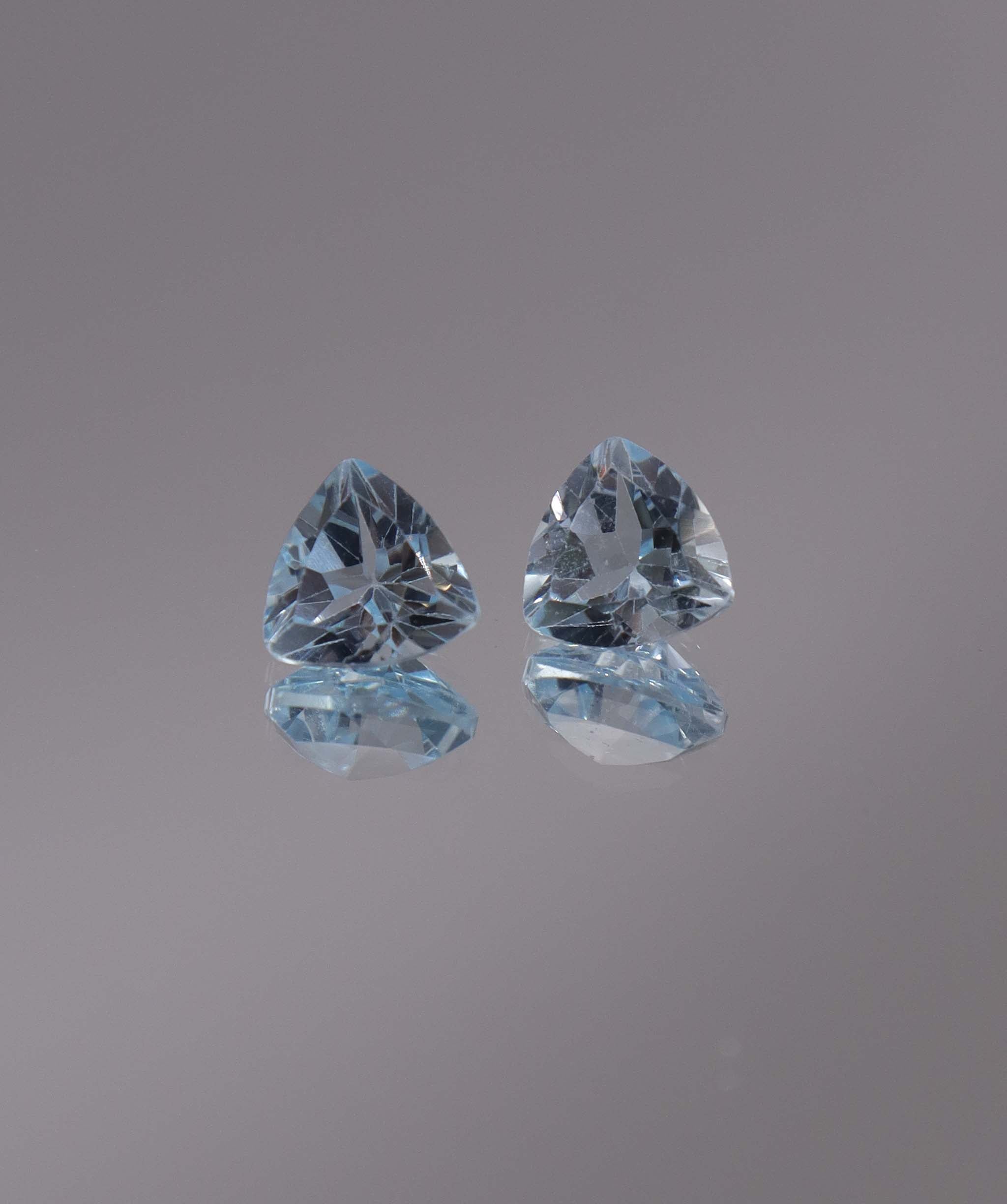 Luxury Promise 2.76ct Sky Blue Topaz Trillion pair DXBCS1205