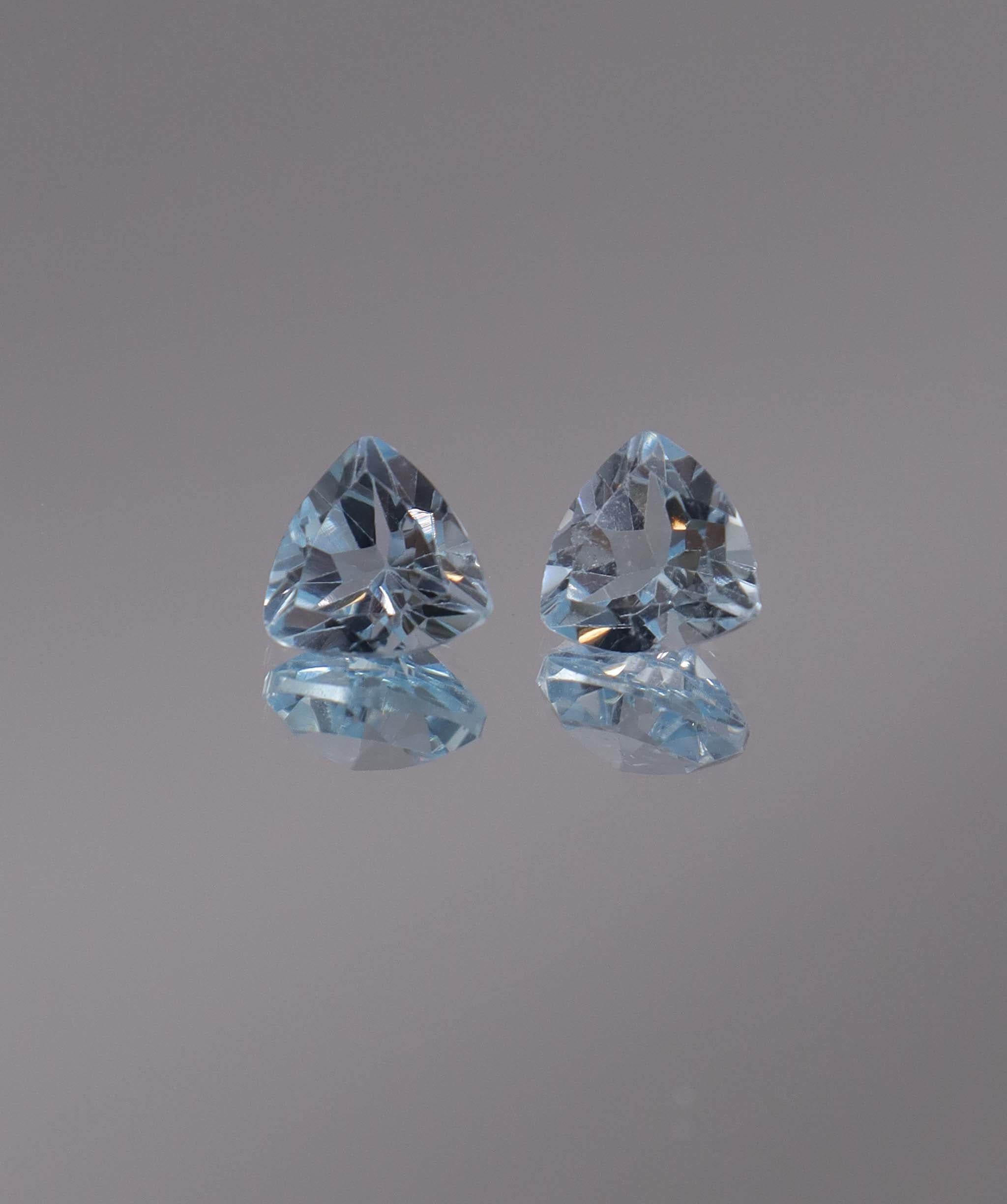Luxury Promise 2.76ct Sky Blue Topaz Trillion pair DXBCS1205