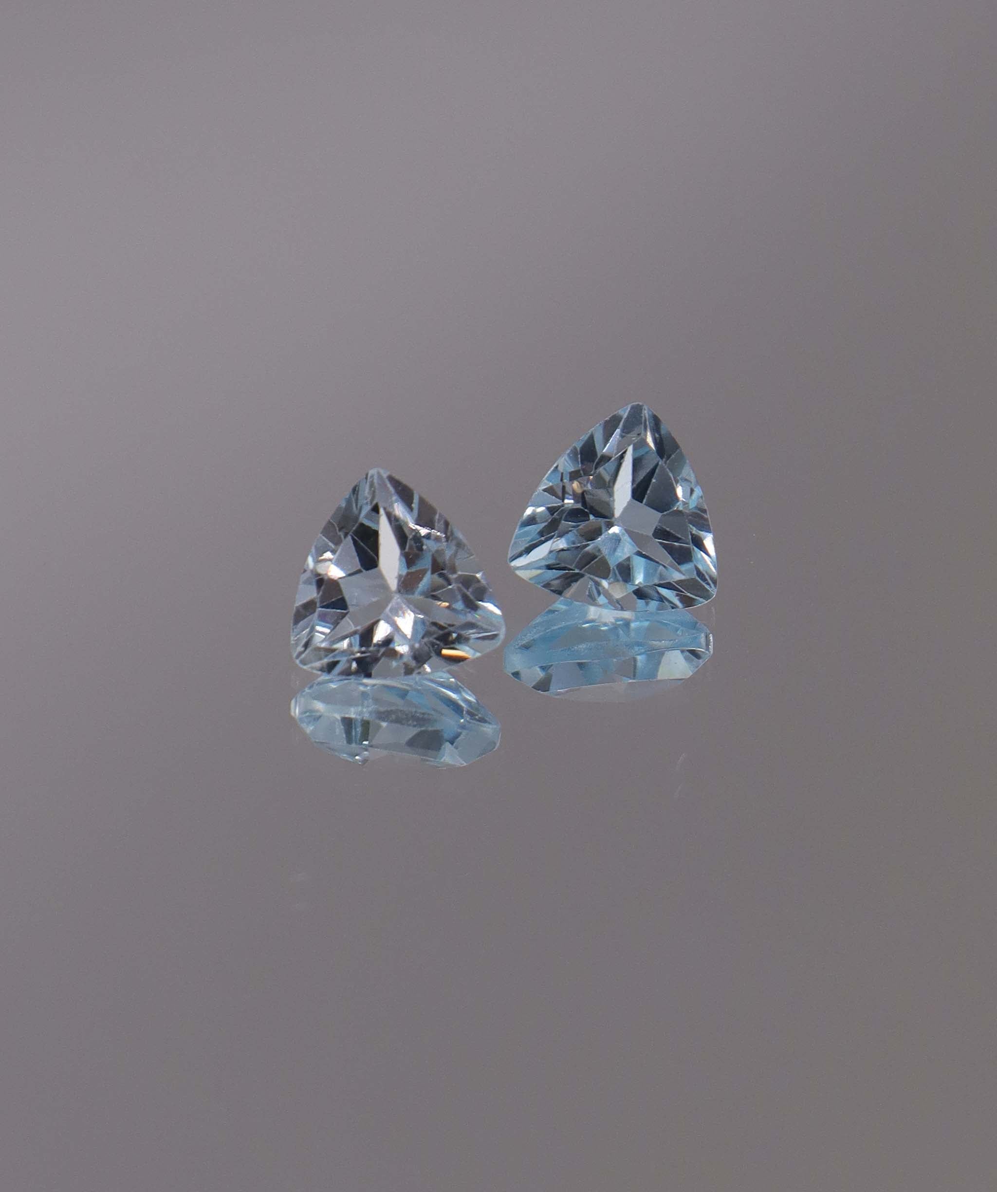 Luxury Promise 2.76ct Sky Blue Topaz Trillion pair DXBCS1213