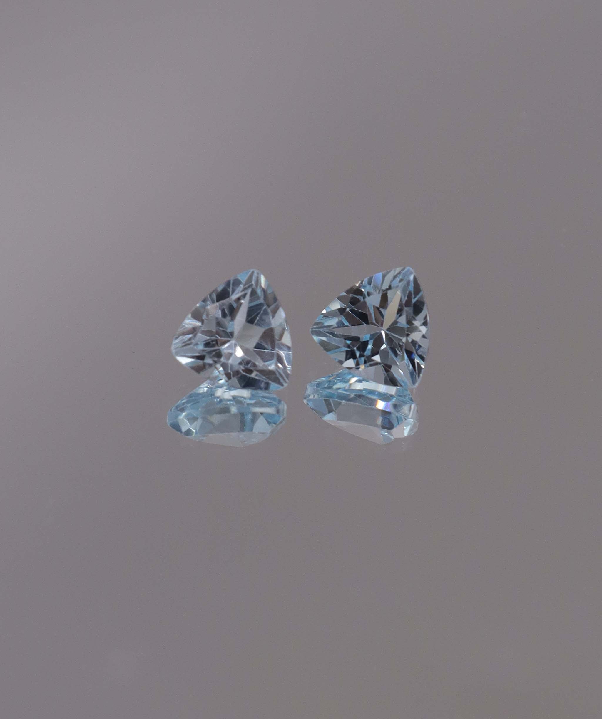 Luxury Promise 2.87ct Sky Blue Topaz Trillion pair DXBCS1202