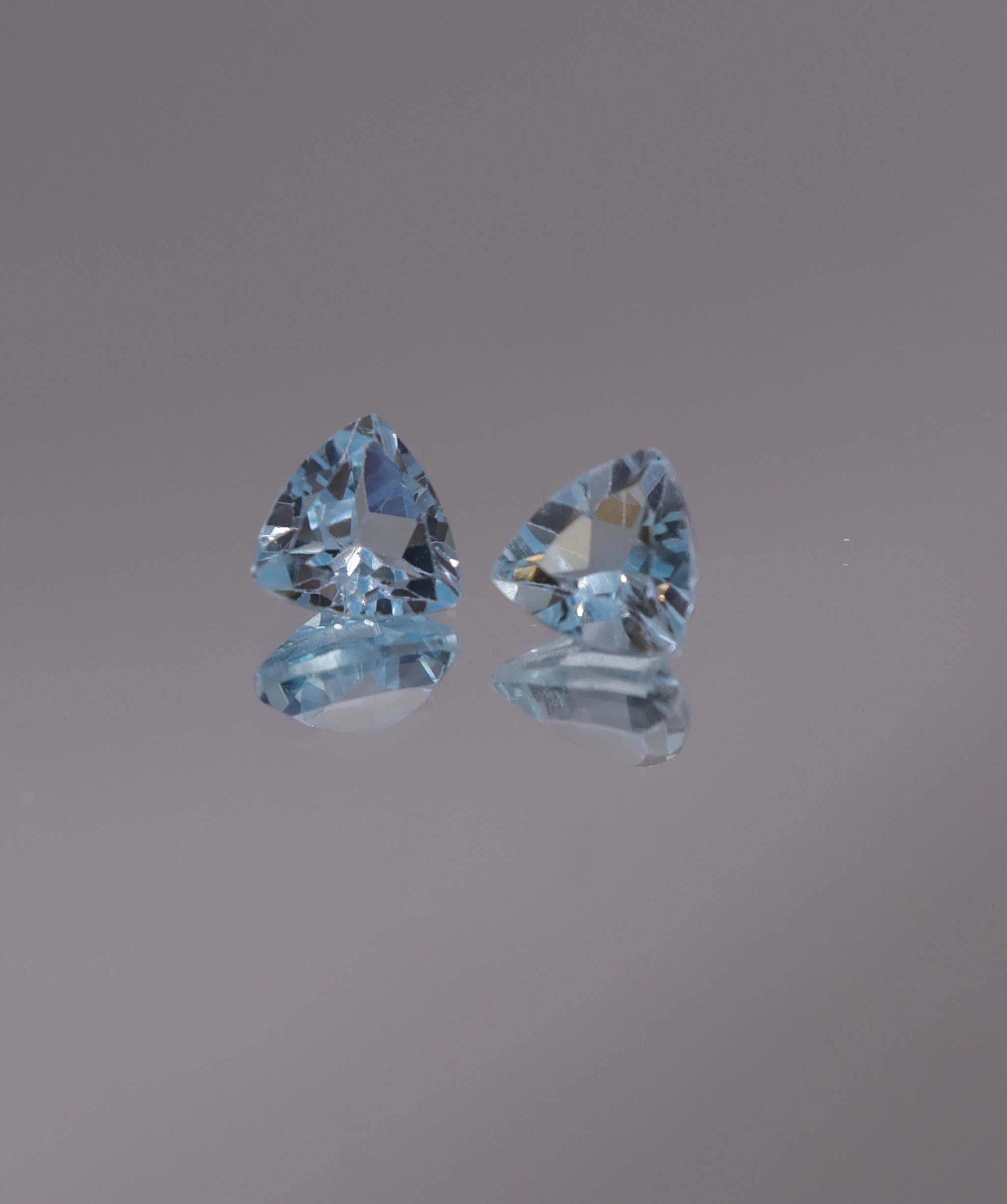 Luxury Promise 2.92ct Sky Blue Topaz Trillion pair DXBCS1197