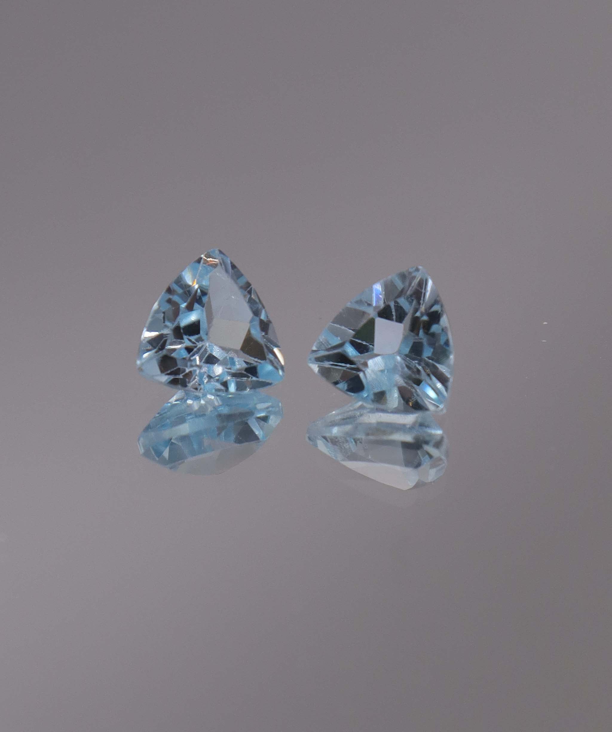 Luxury Promise 2.92ct Sky Blue Topaz Trillion pair DXBCS1197