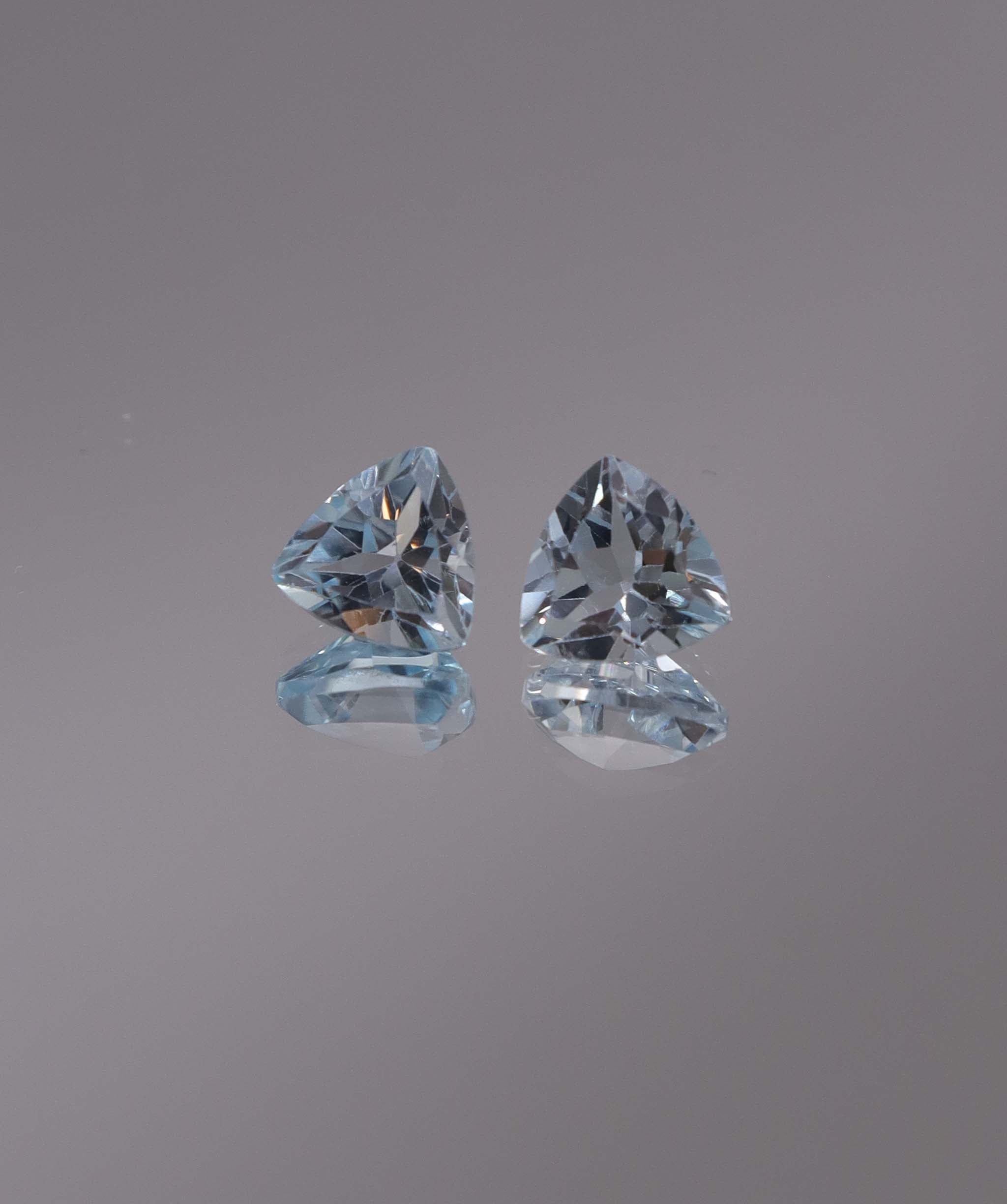 Luxury Promise 2.92ct Sky Blue Topaz Trillion pair DXBCS1208
