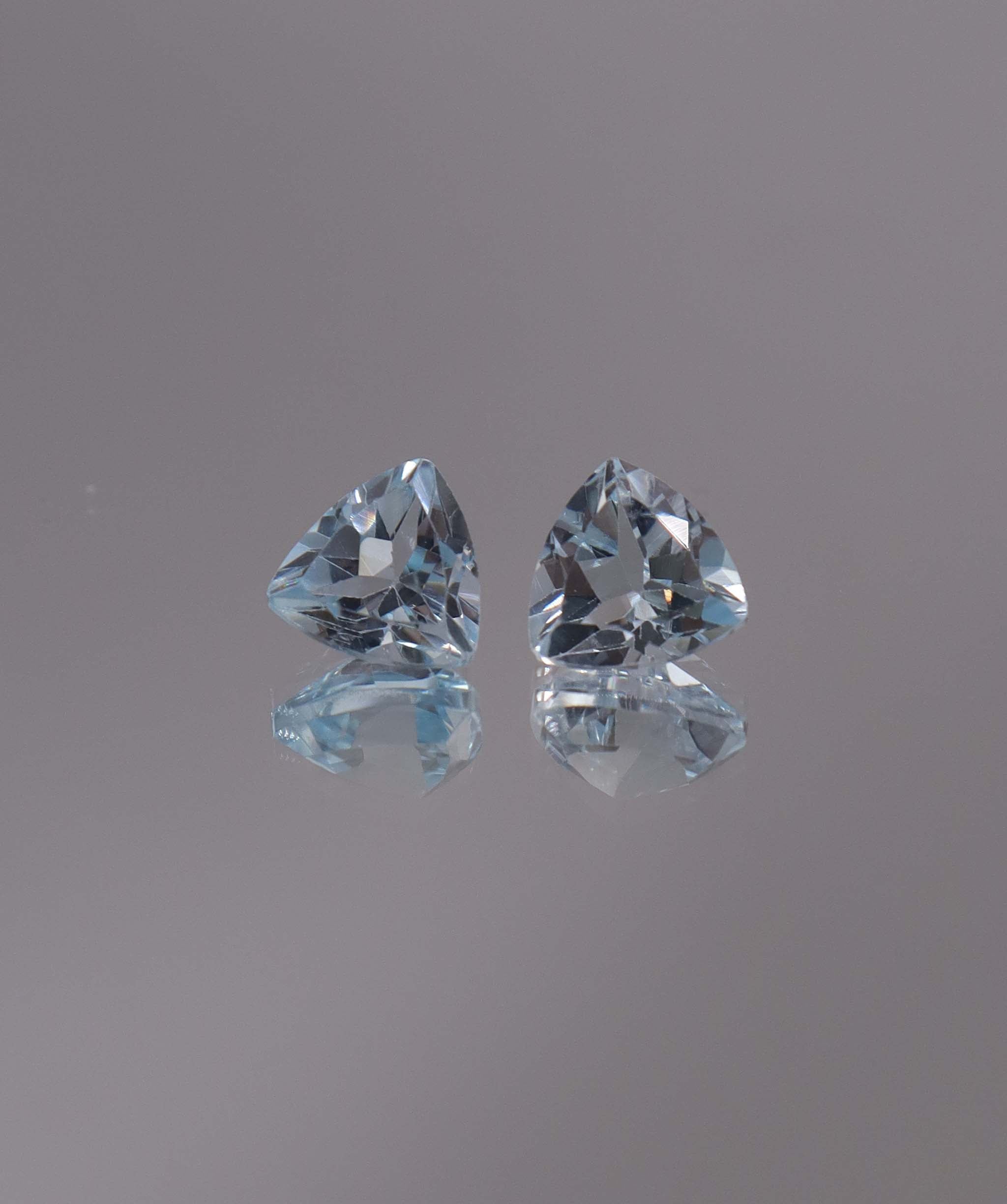 Luxury Promise 2.92ct Sky Blue Topaz Trillion pair DXBCS1208