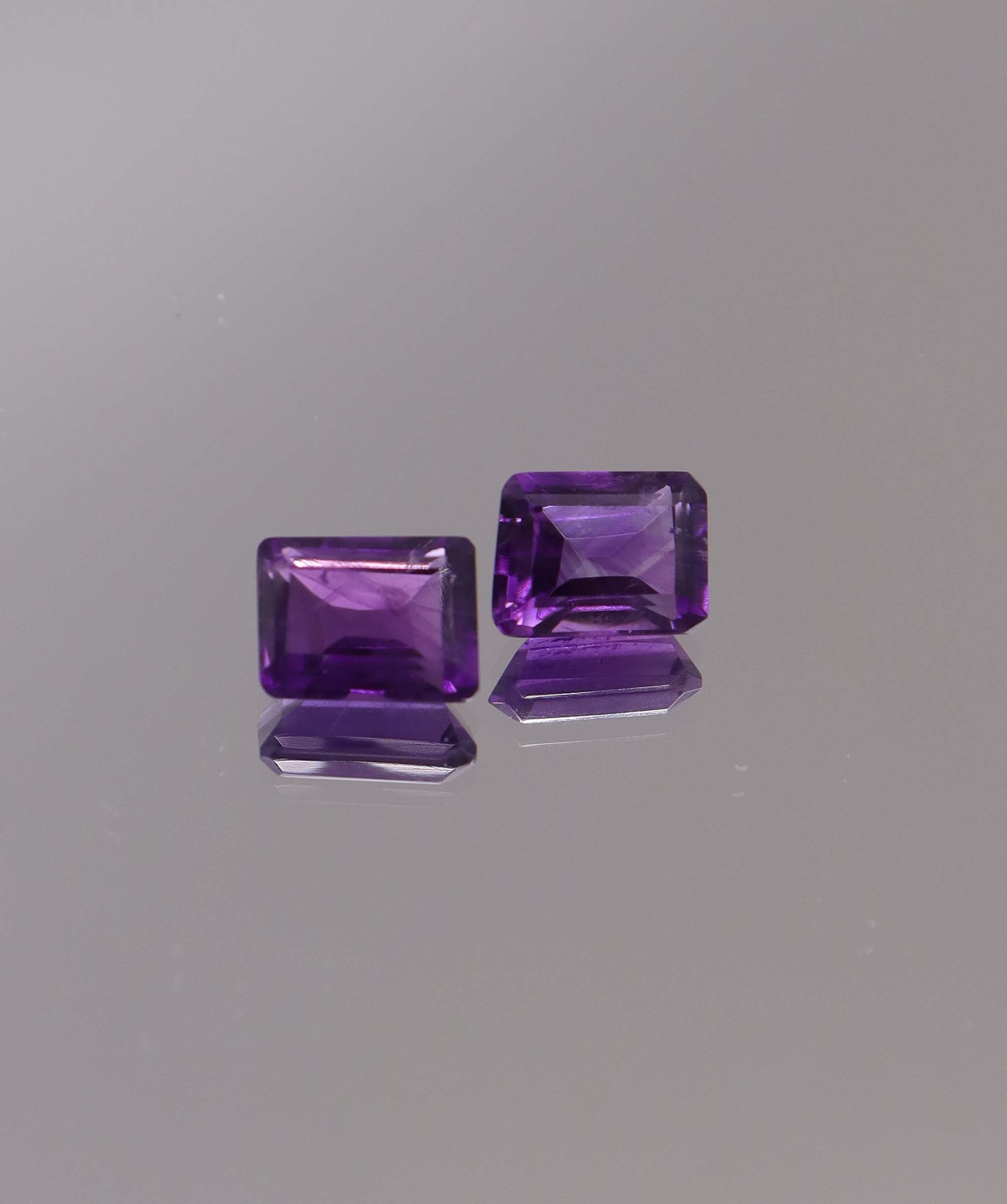 Luxury Promise 2.96ct Amethyst Emerald cut pair DXBCS1262