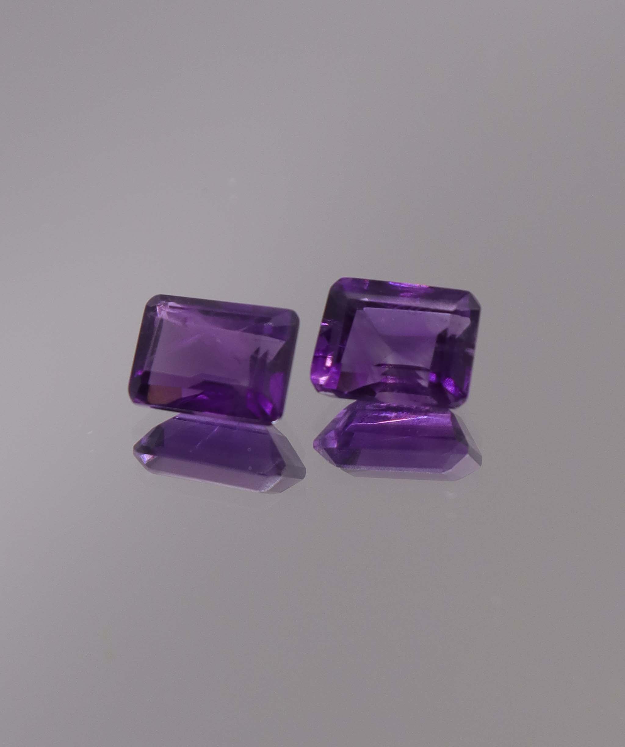 Luxury Promise 2.96ct Amethyst Emerald cut pair DXBCS1262