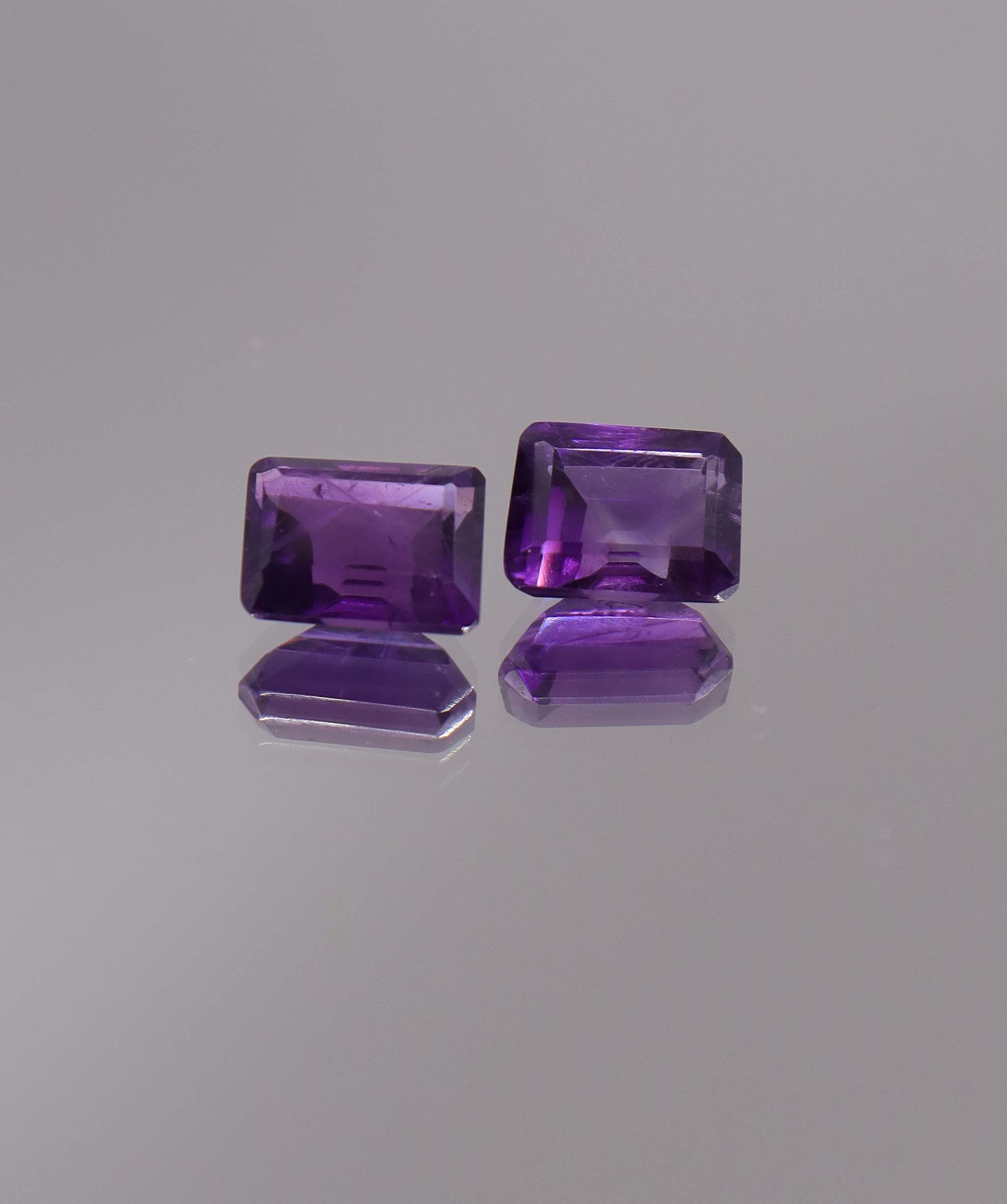 Luxury Promise 2.96ct Amethyst Emerald cut pair DXBCS1262