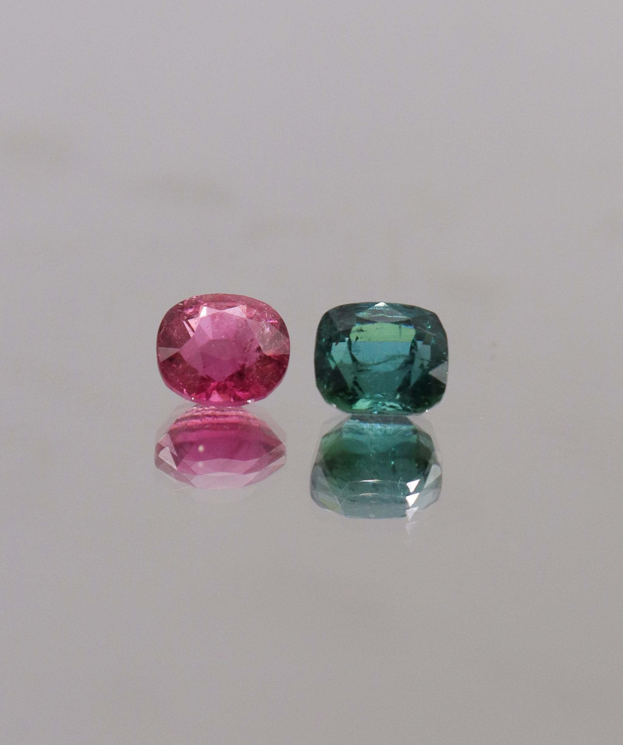 Luxury Promise 2.98ct Lagoon & Vivid Pink Tourmaline Moi et Toi Afghan DXBCS0296