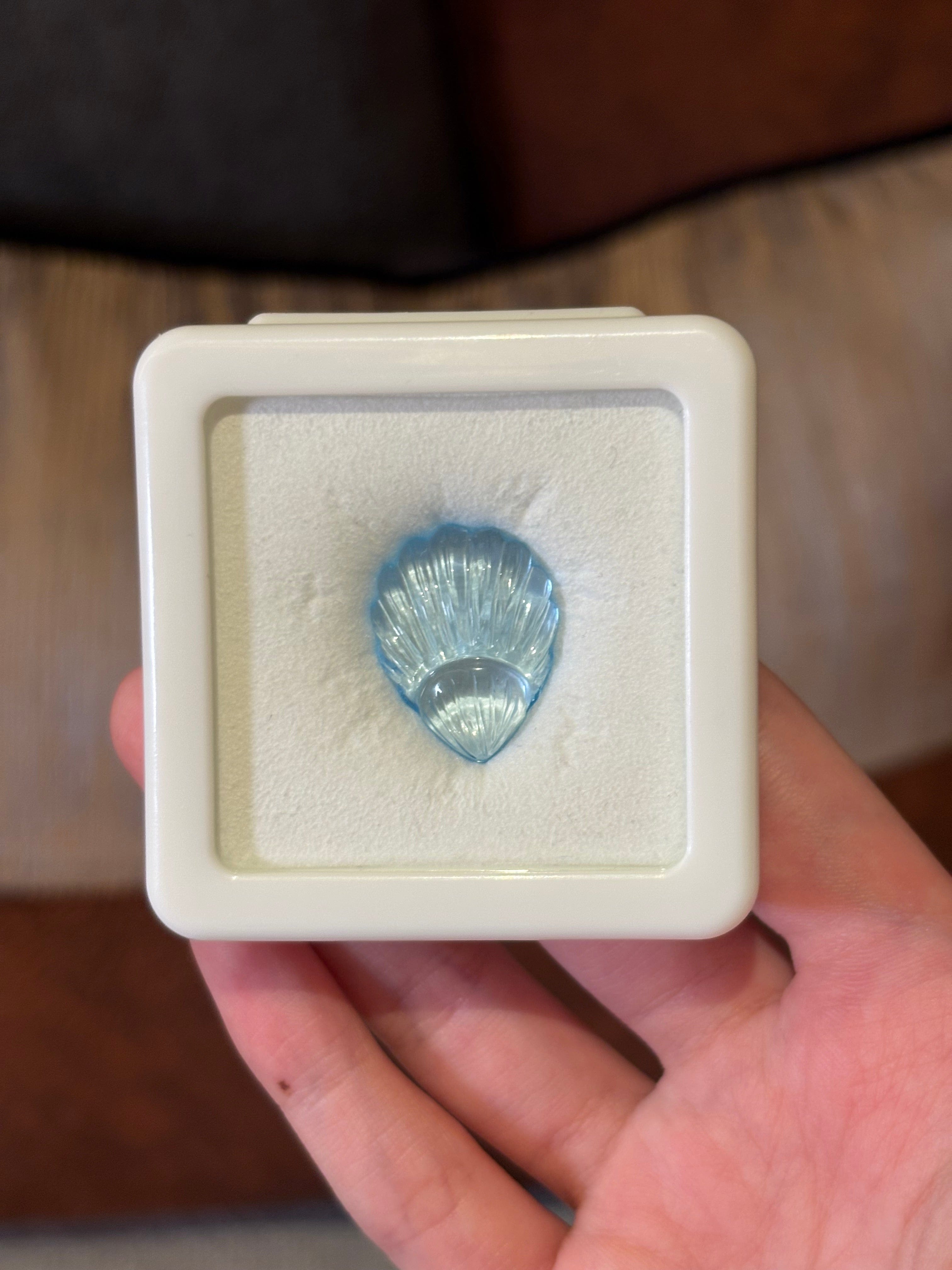 Luxury Promise 20.95ct "Shell" Blue Topaz Fantasy Carved DXBCS2786