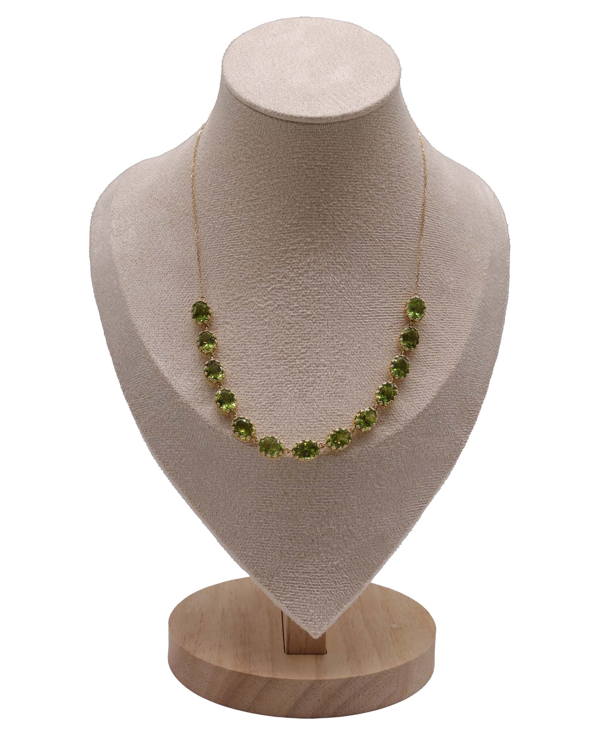 Luxury Promise 22.94ct Peridot YG Crown Necklace DXBS5636