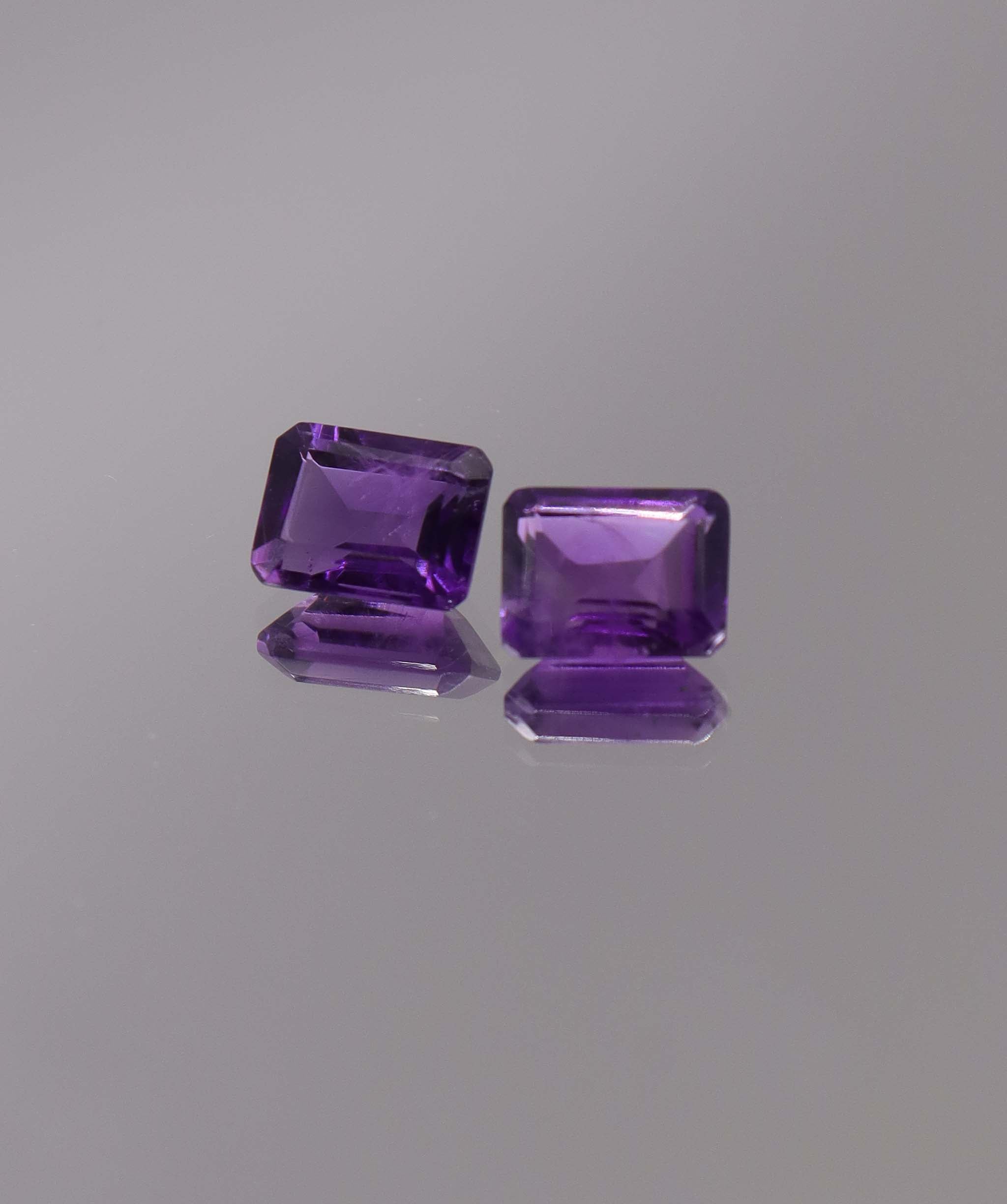 Luxury Promise 3.02ct Amethyst Emerald cut pair DXBCS1260