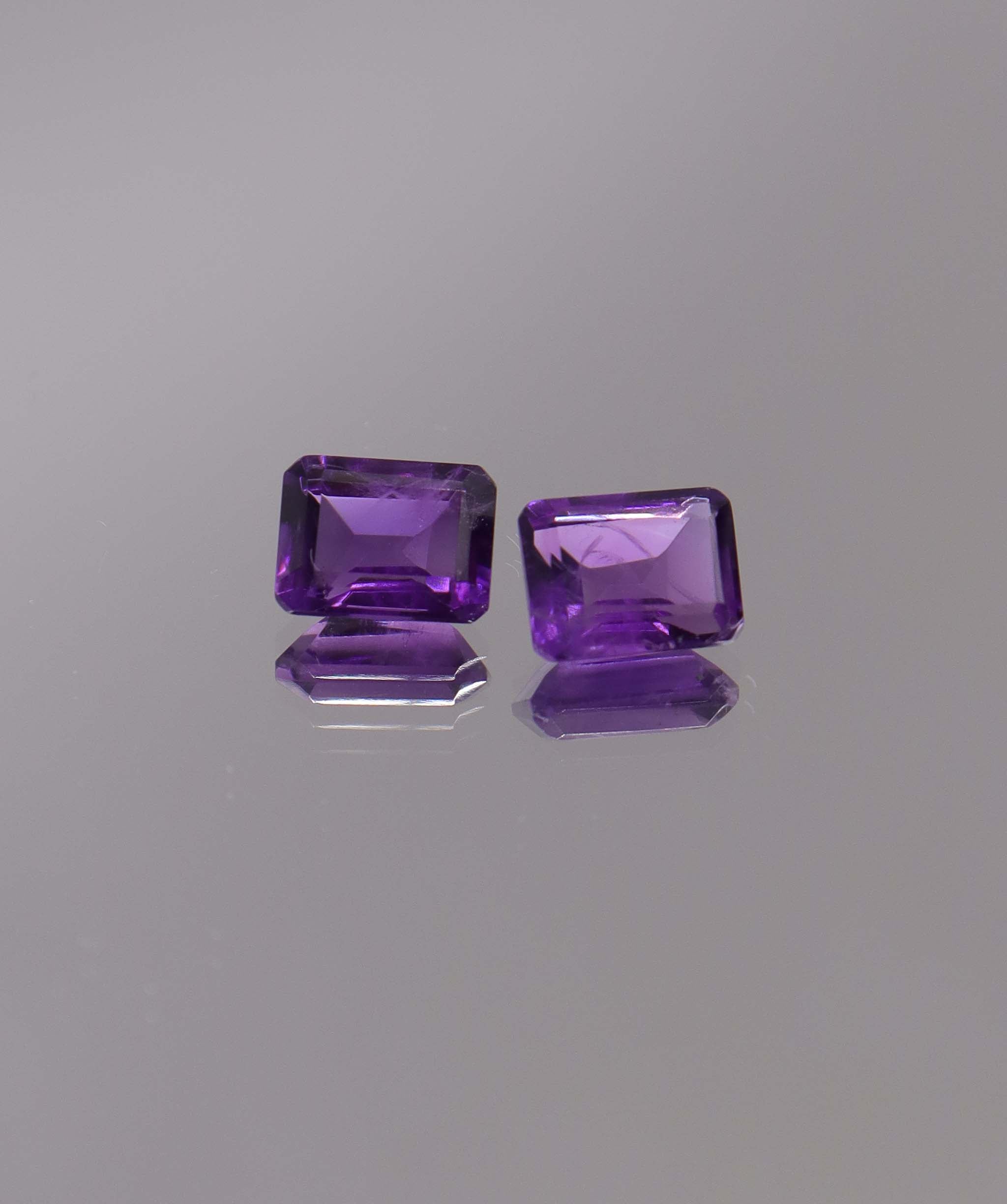 Luxury Promise 3.02ct Amethyst Emerald cut pair DXBCS1260