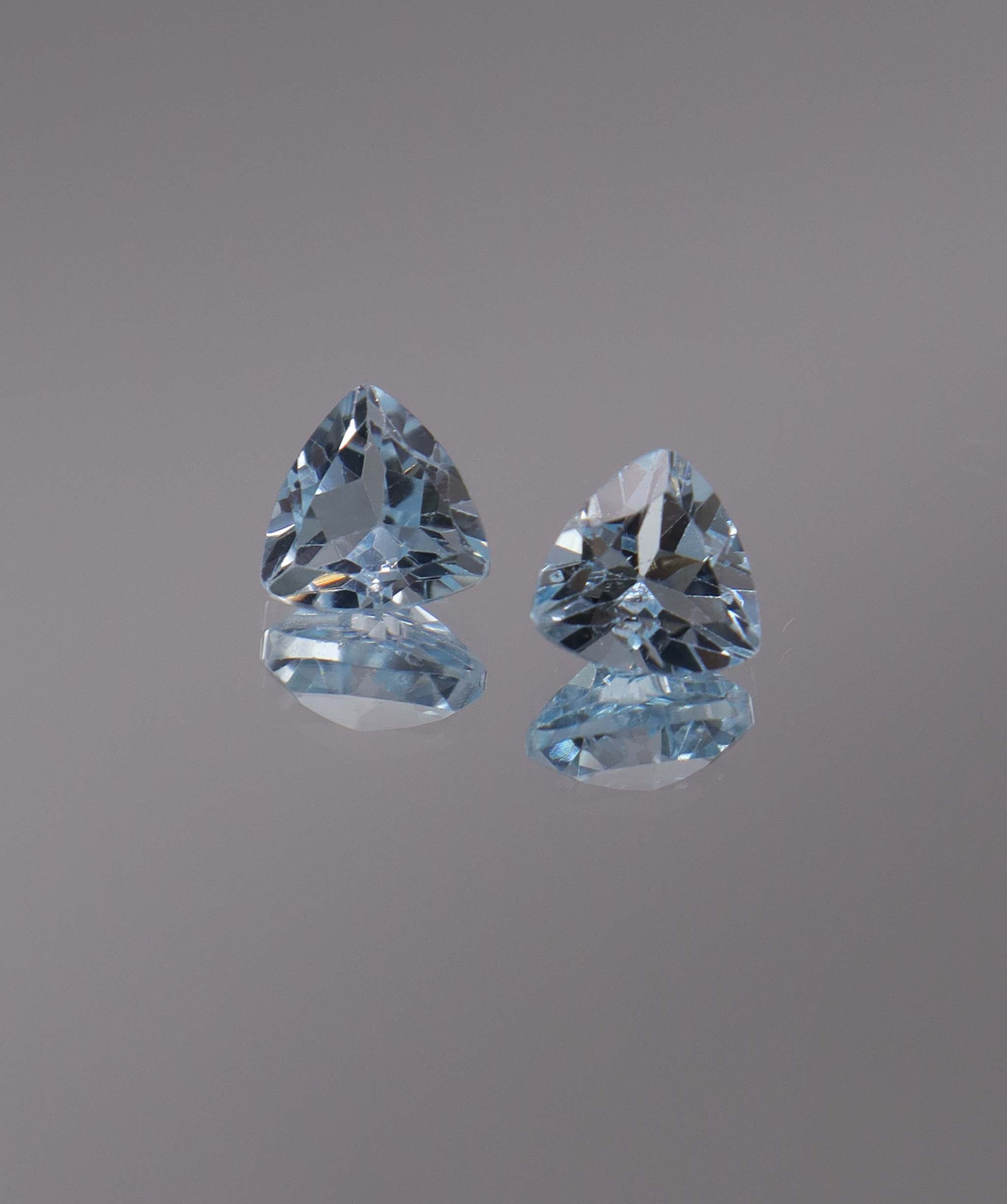 Luxury Promise 3.02ct Sky Blue Topaz Trillion pair DXBCS1199