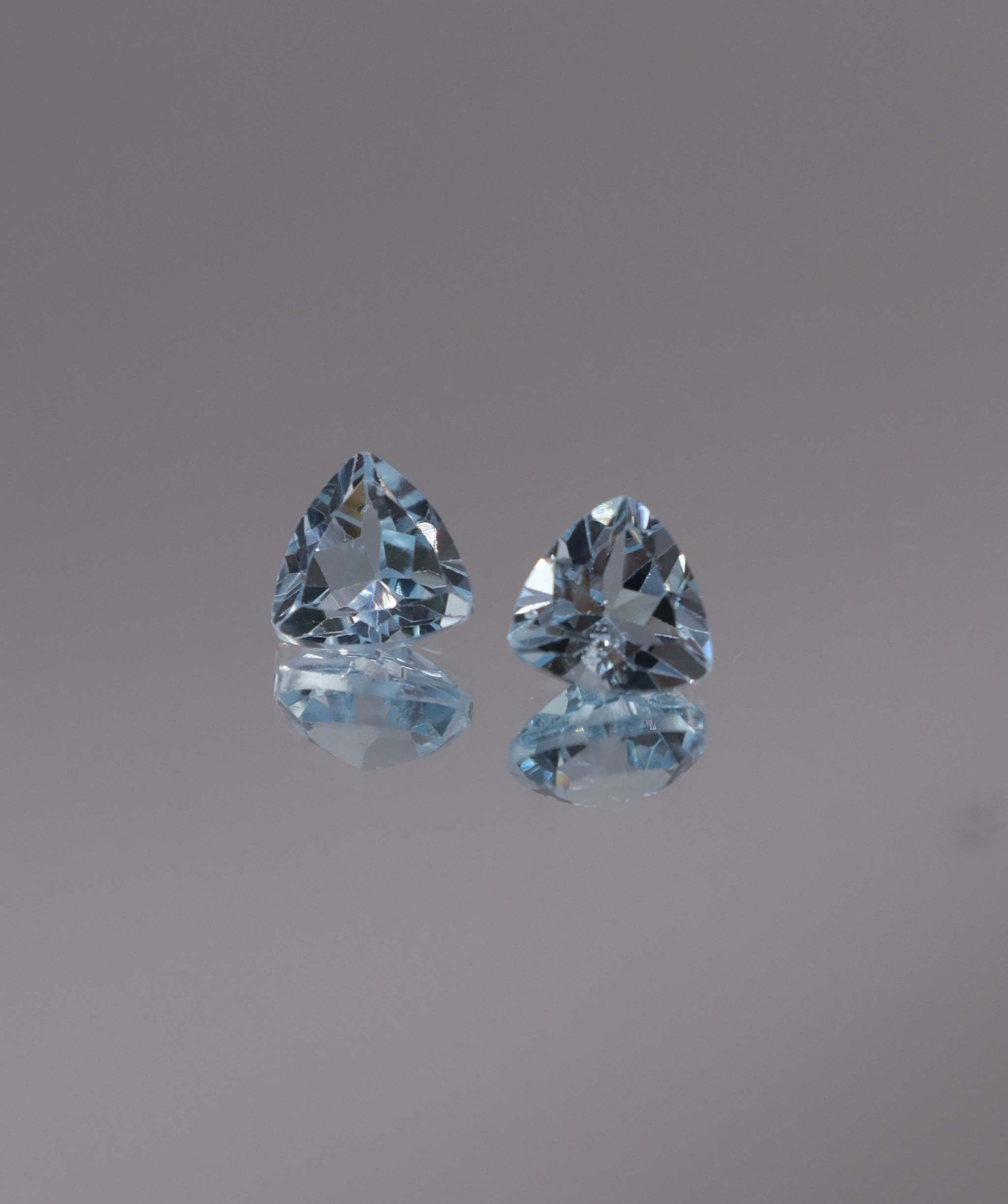 Luxury Promise 3.02ct Sky Blue Topaz Trillion pair DXBCS1199