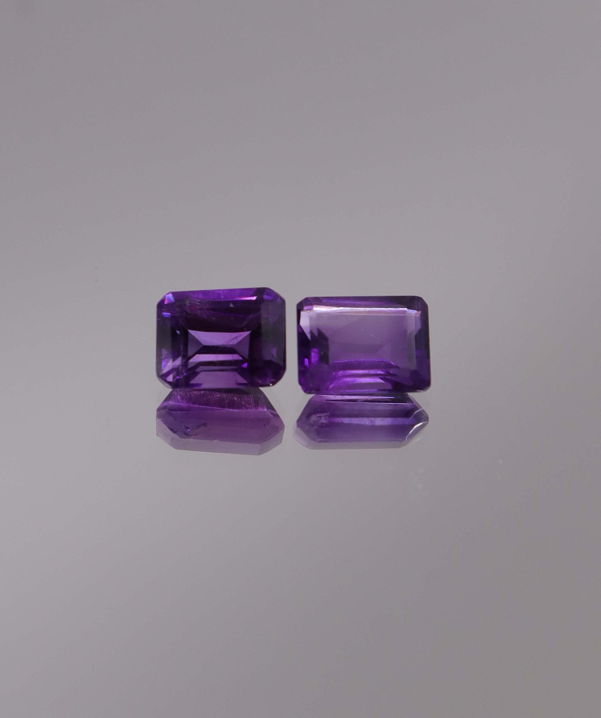 Luxury Promise 3.16ct Amethyst Emerald cut pair DXBCS1256