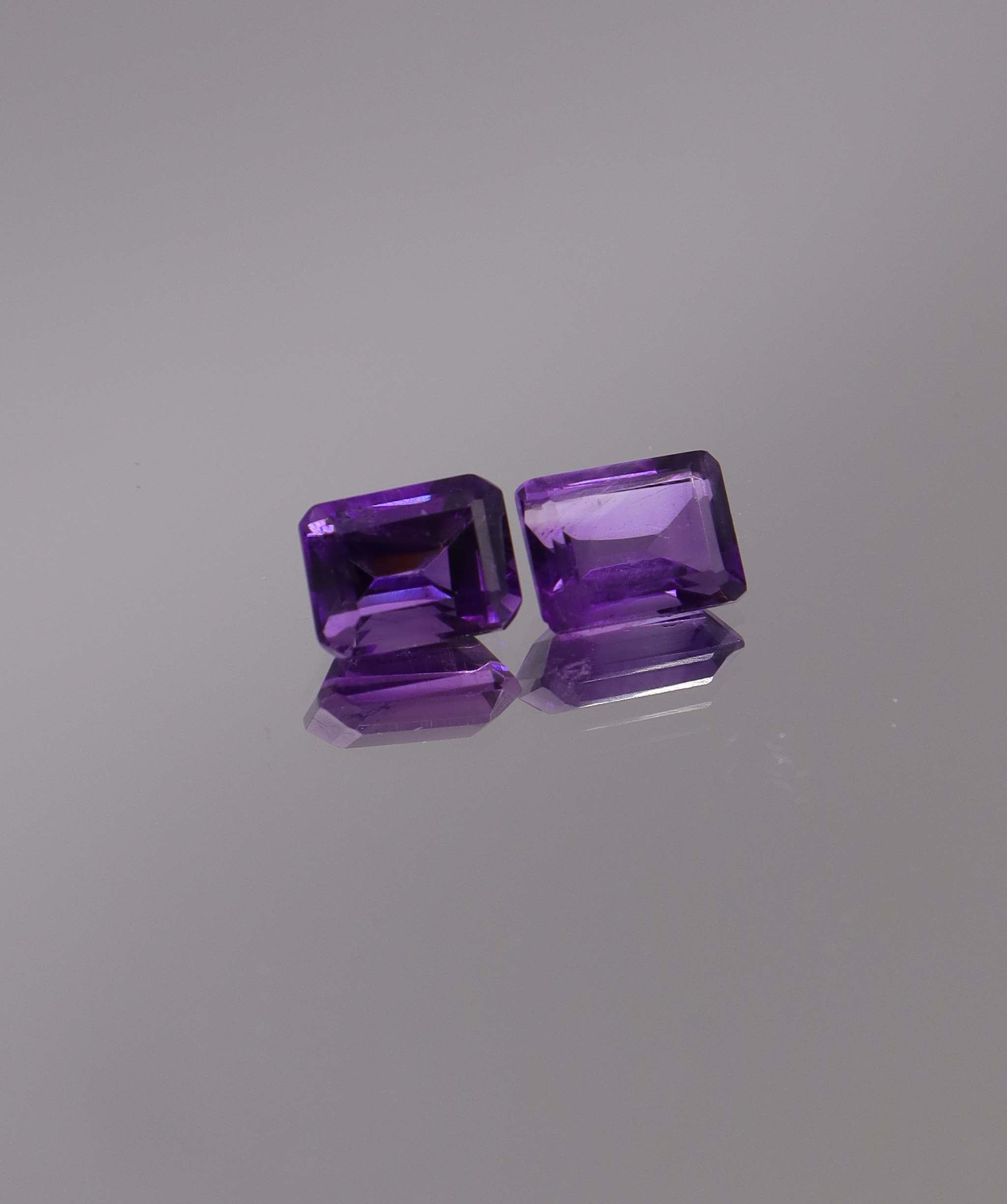 Luxury Promise 3.16ct Amethyst Emerald cut pair DXBCS1256