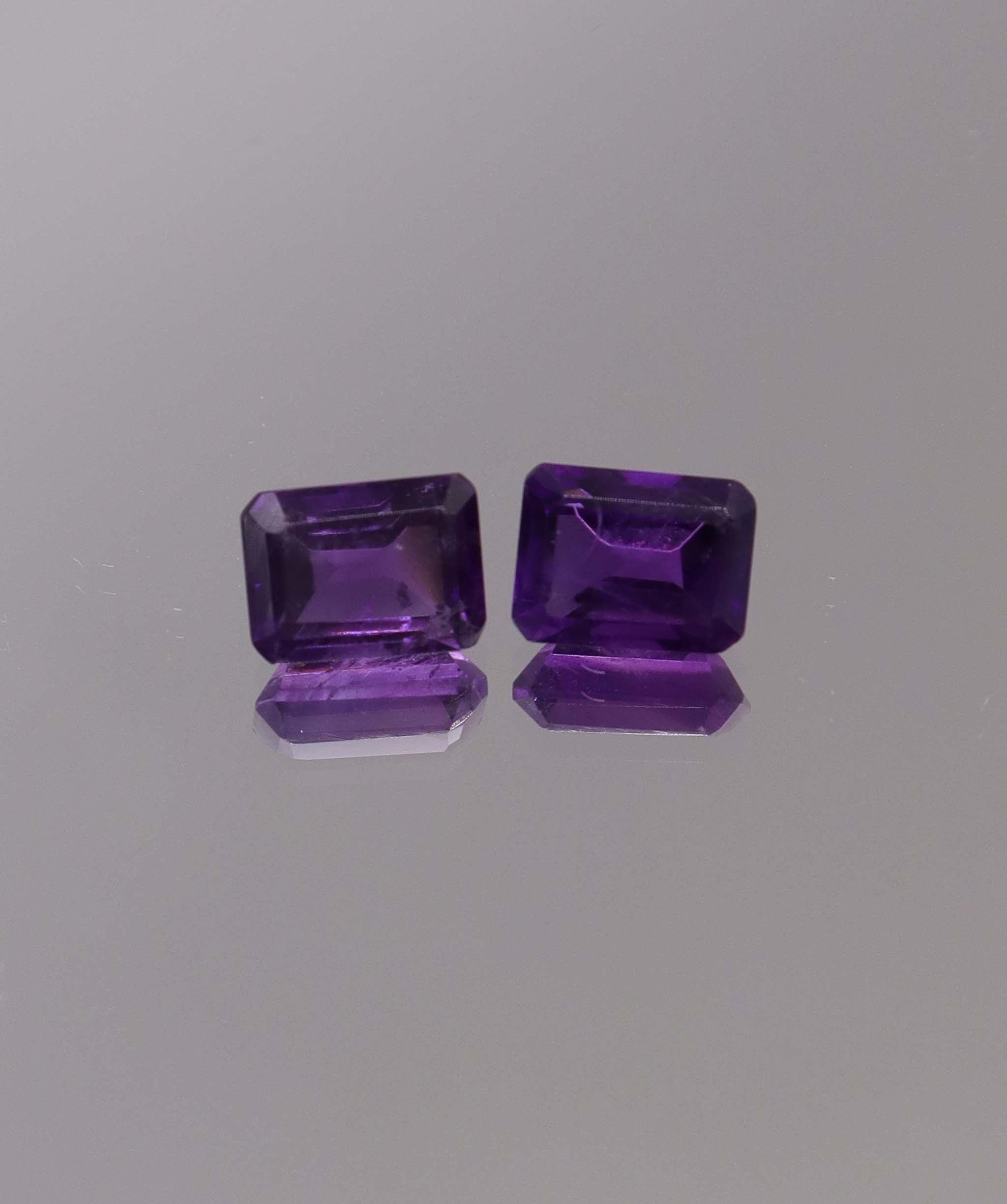 Luxury Promise 3.17ct Amethyst Emerald cut pair DXBCS1257
