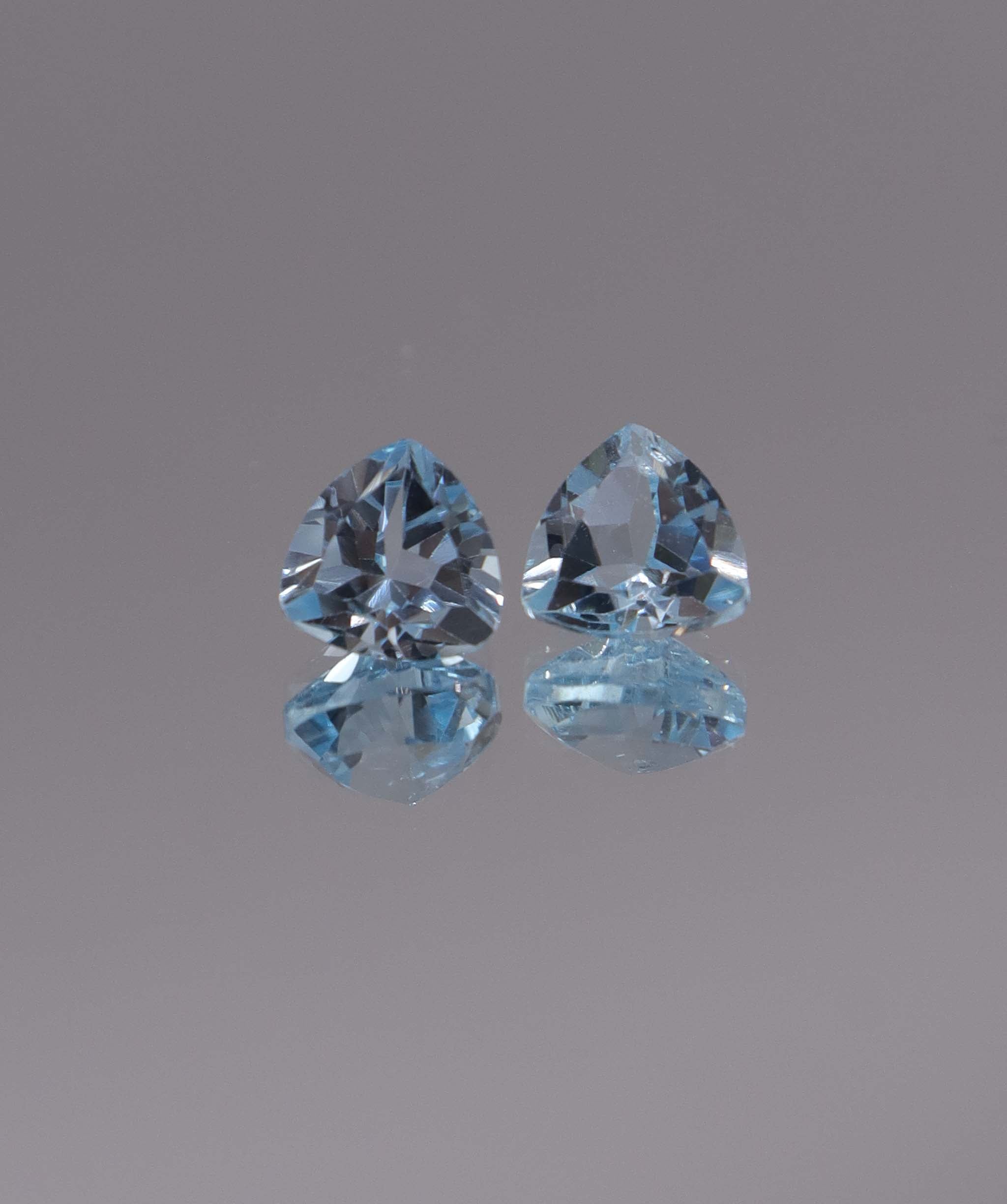Luxury Promise 3.18ct Sky Blue Topaz Trillion pair DXBCS1194