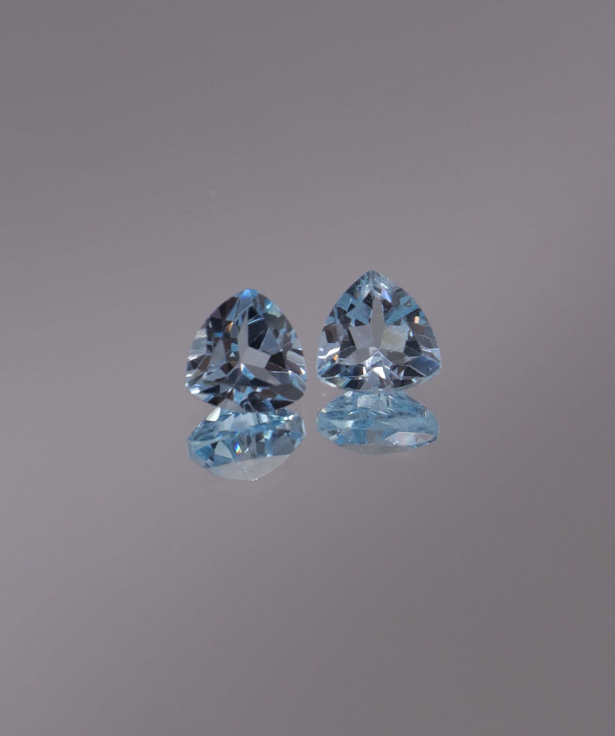 Luxury Promise 3.18ct Sky Blue Topaz Trillion pair DXBCS1194
