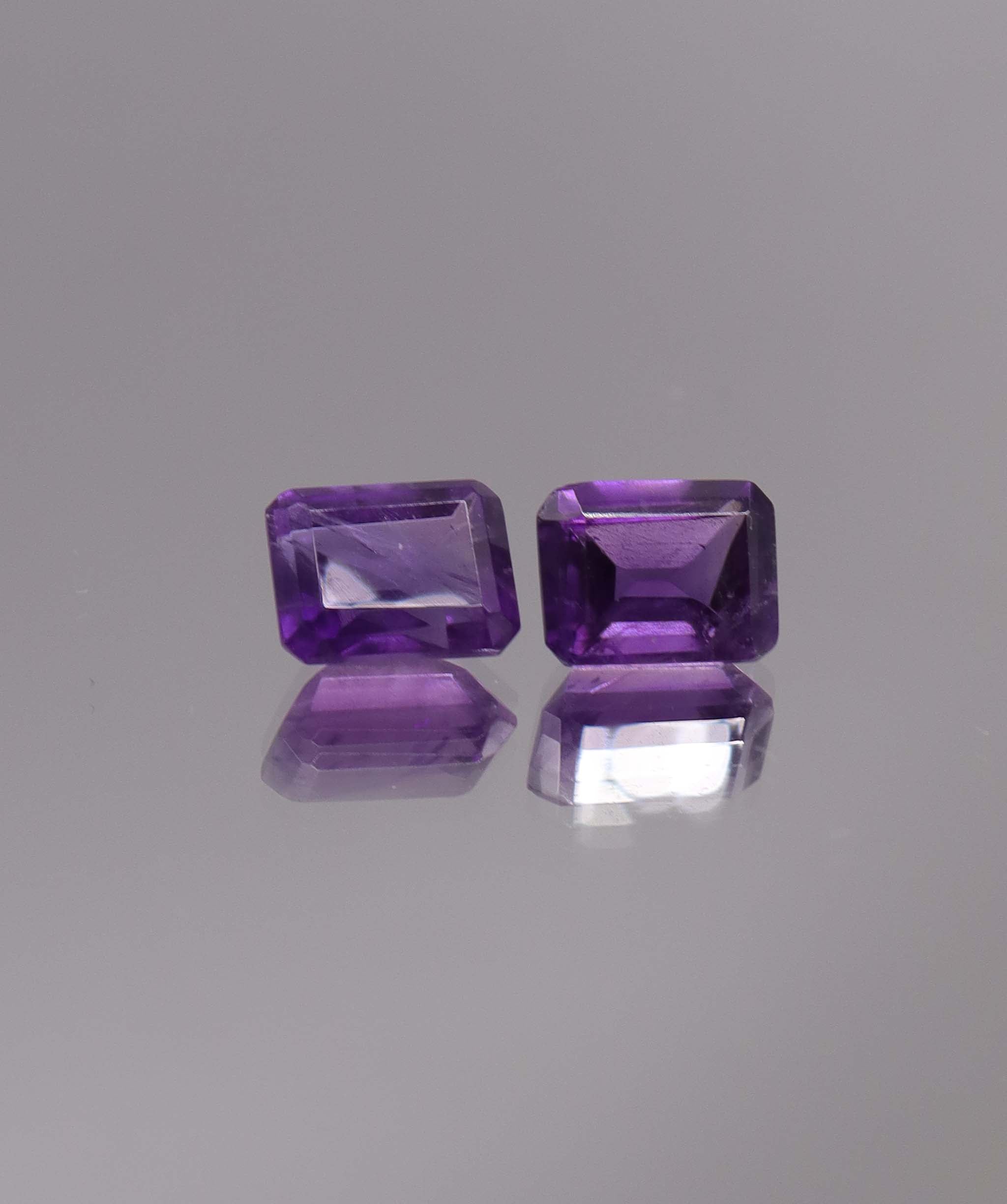Luxury Promise 3.20ct Amethyst Emerald cut pair DXBCS1265