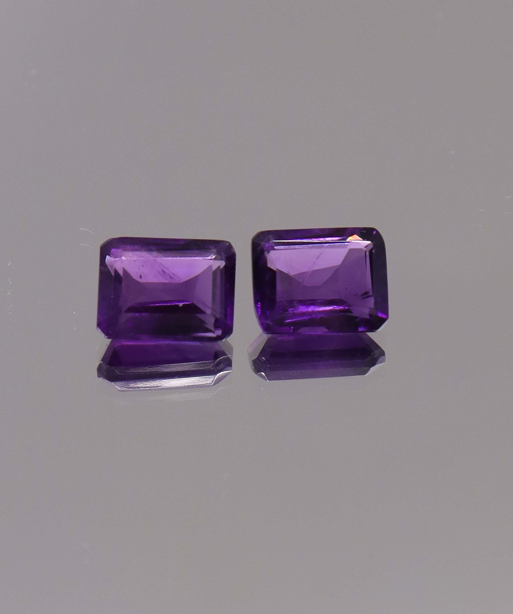 Luxury Promise 3.24ct Amethyst Emerald cut pair DXBCS1254