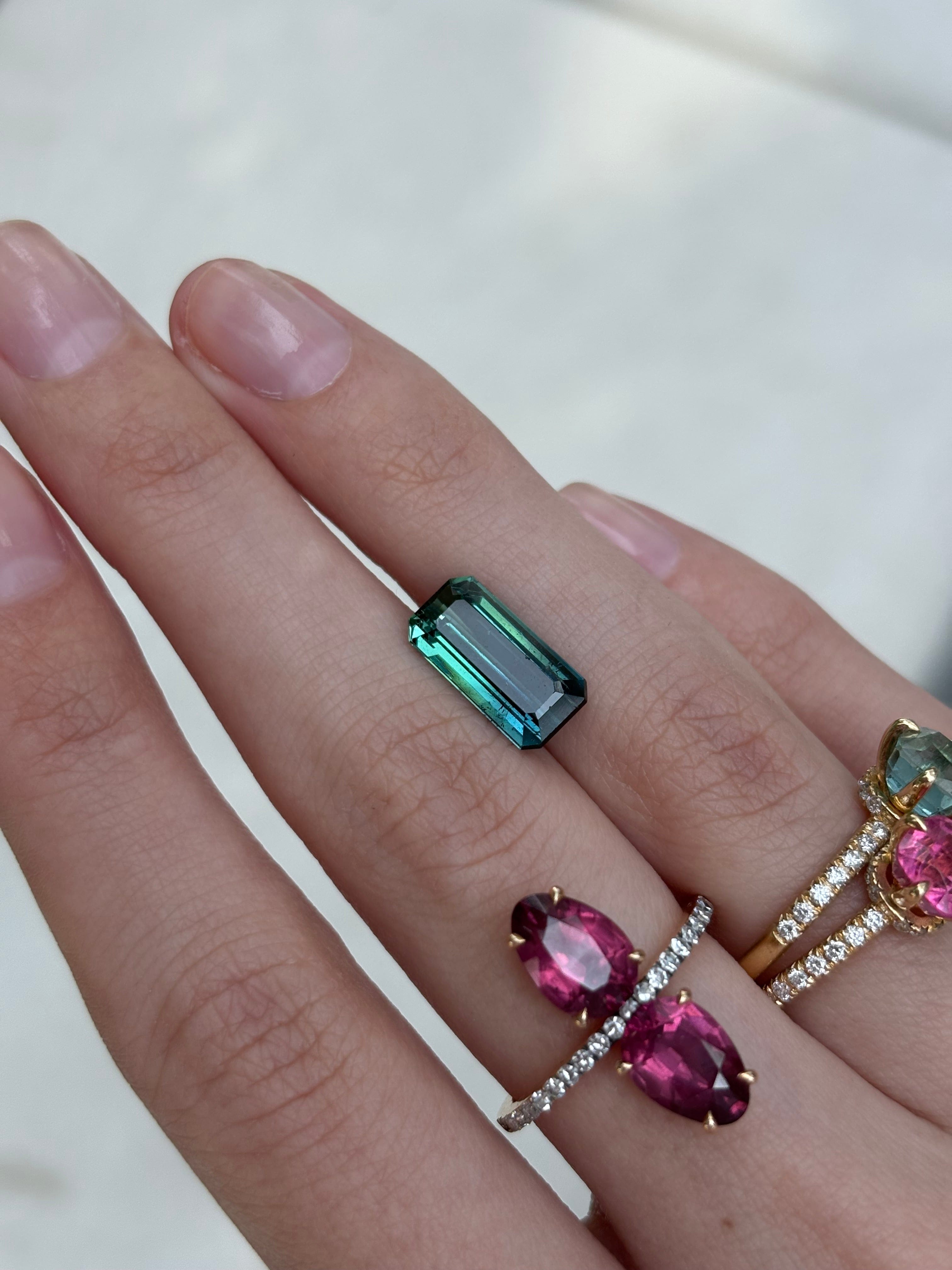 Luxury Promise 3.25ct Bi-color Blue-Green Tourmaline DXBCS1079