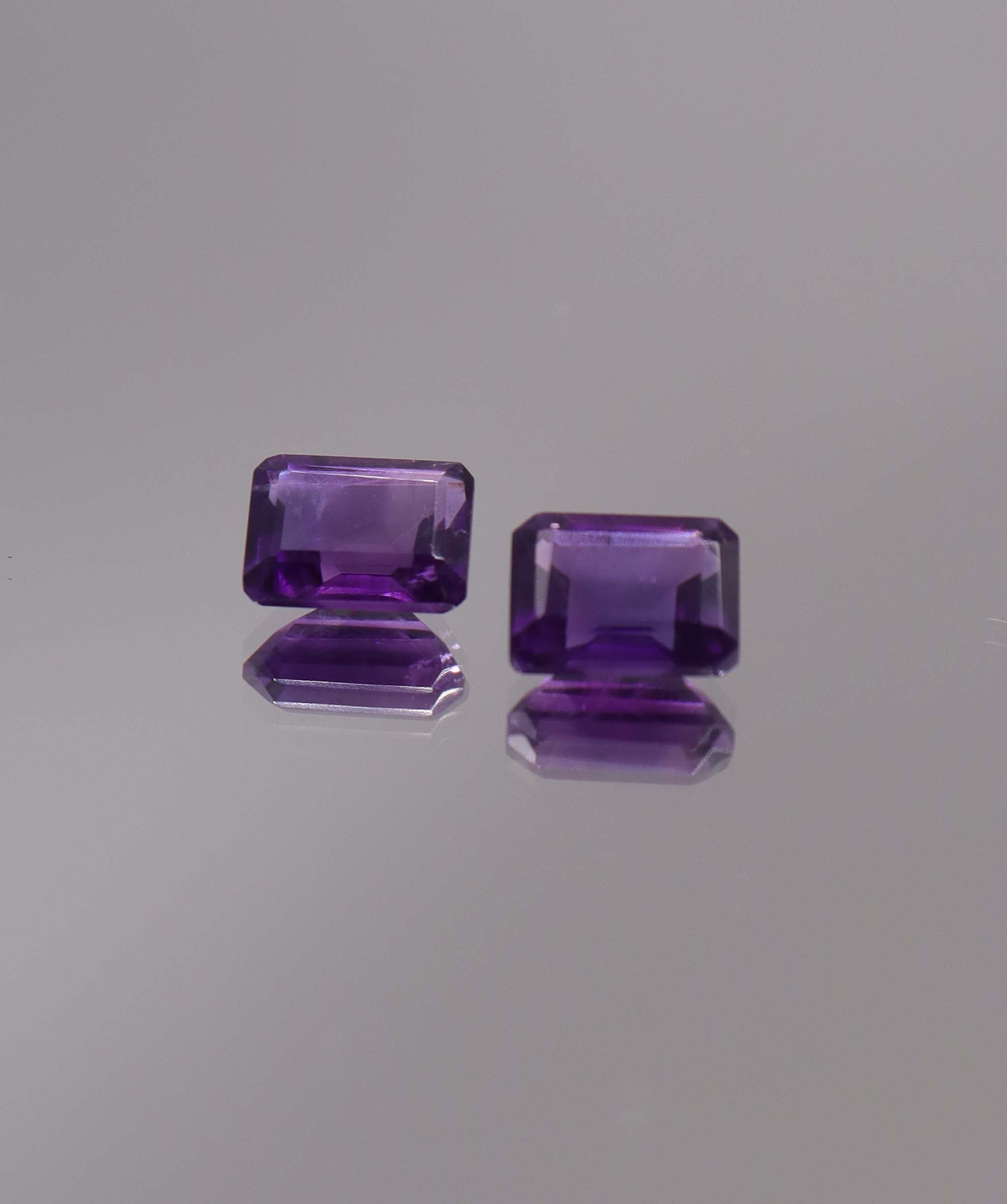 Luxury Promise 3.26ct Amethyst Emerald cut pair DXBCS1267